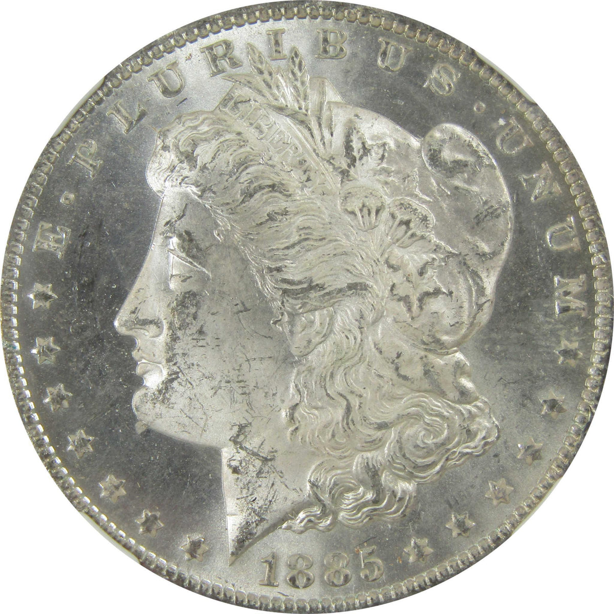 1885 O Morgan Silver Dollar MS 63 NGC $1 Coin Toned Reverse SKU:CP380