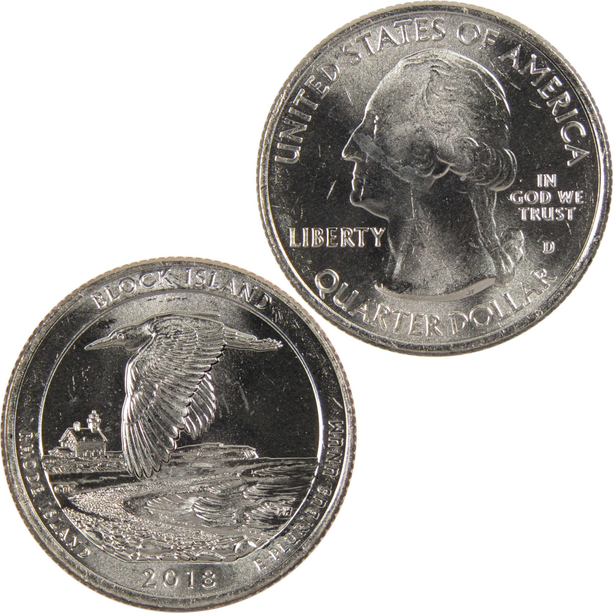 2018 D Block Island NWR National Park Quarter BU Uncirculated Clad