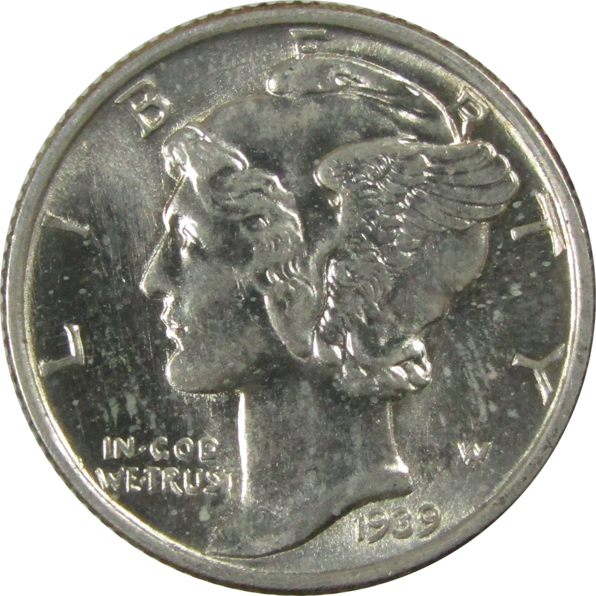 1939 Mercury Silver Dime AU About Uncirculated 10c Coin SKU:CP351