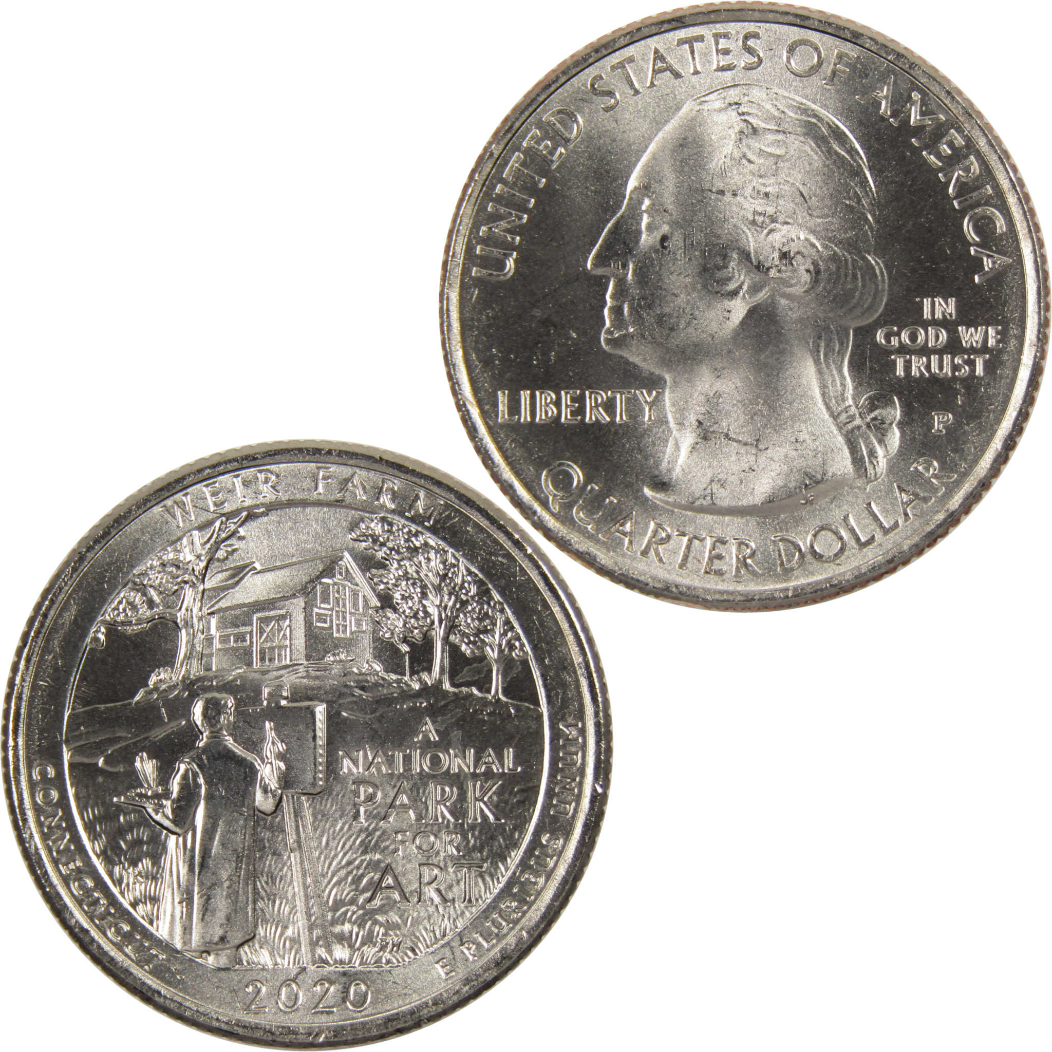2020 P Weir Farm NHS National Park Quarter BU Uncirculated Clad Coin