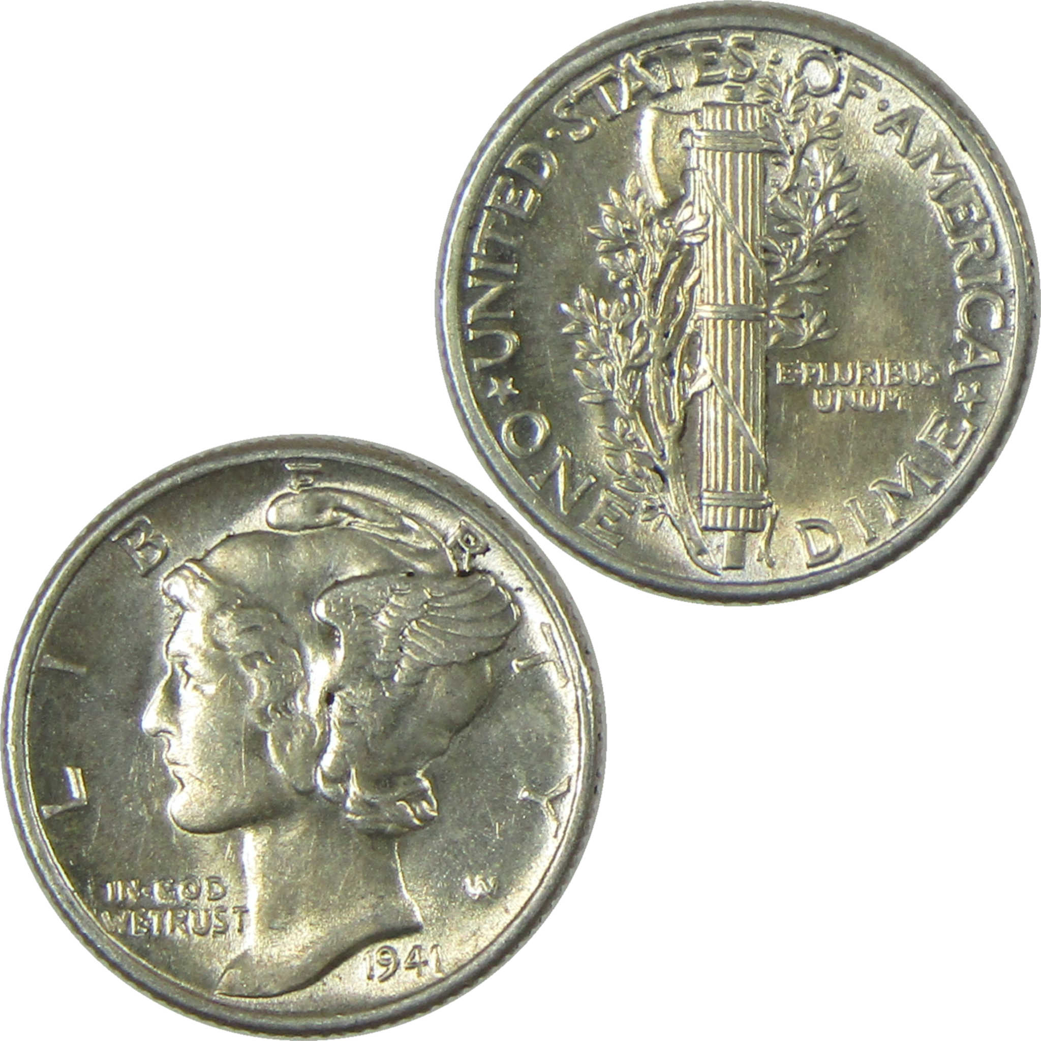 1941 Mercury Silver Dime AU About Uncirculated 10c Coin SKU:CP344