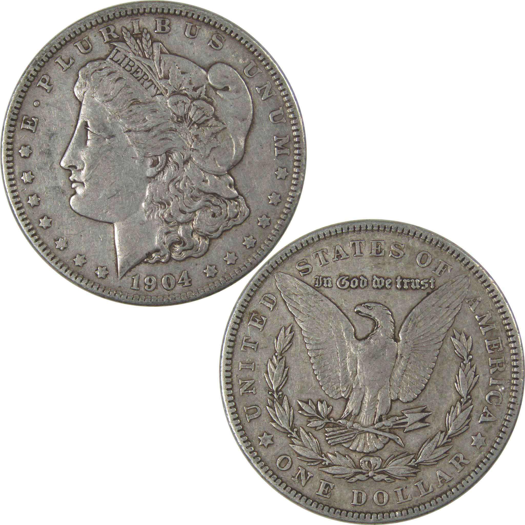 1904 Morgan Dollar XF EF Extremely Fine Silver $1 Coin SKU:I22822 - Morgan coin - Morgan silver dollar - Morgan silver dollar for sale - Profile Coins & Collectibles