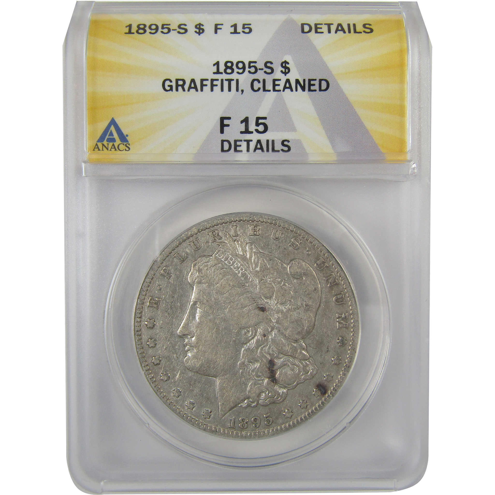 1895 S Morgan Dollar F 15 Details ANACS Silver $1 Coin SKU:I19388 - Morgan coin - Morgan silver dollar - Morgan silver dollar for sale - Profile Coins & Collectibles