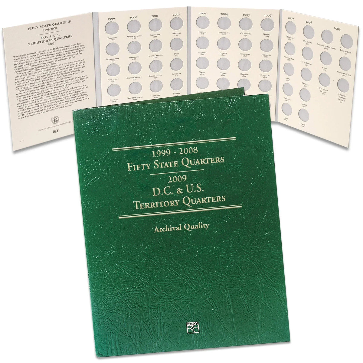1999-2008 Statehood 2009 D.C. & U.S. Territories Quarter Folder