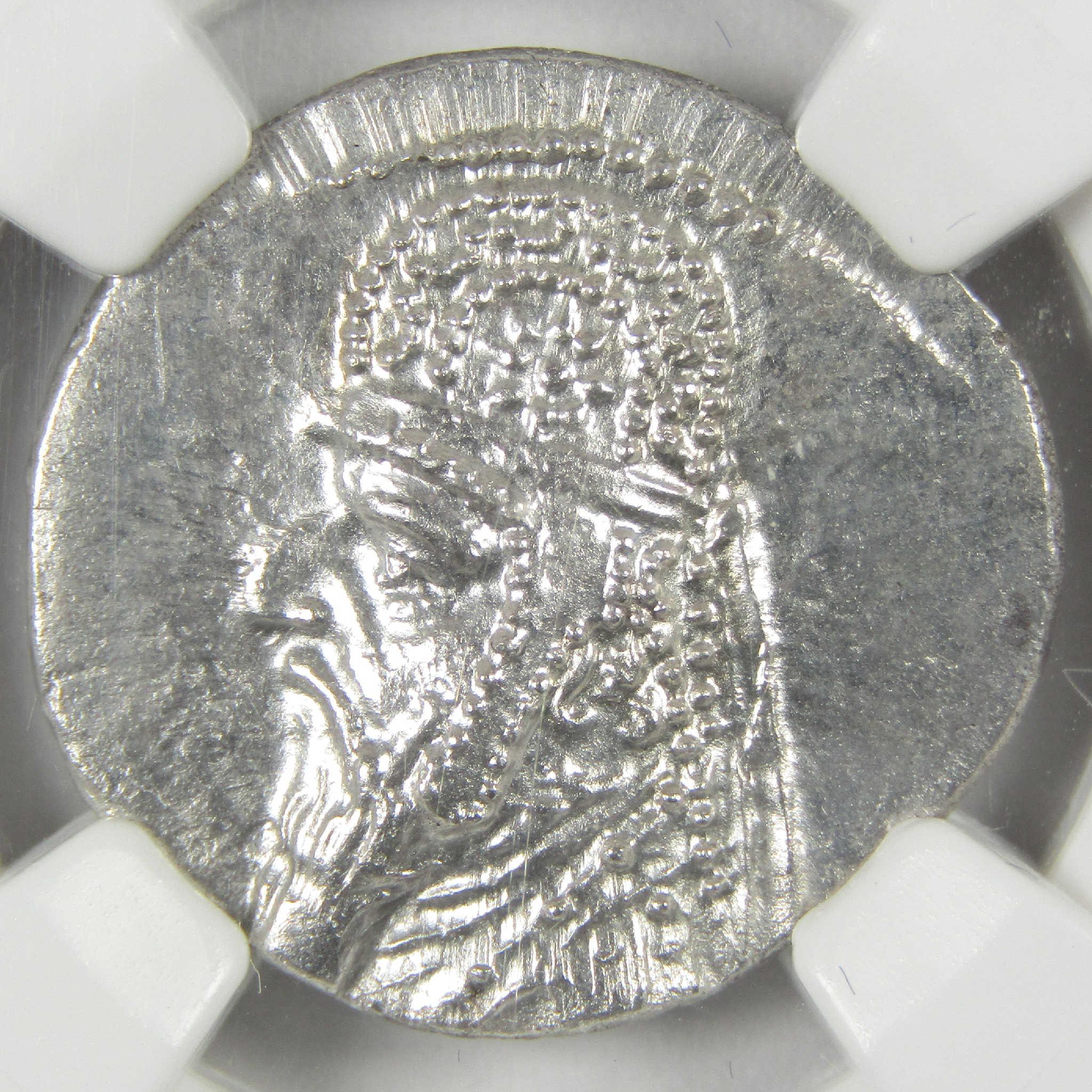 121-91 BC Mithradates II Parthian Kingdom Silver Drachm MS NGC Ancient