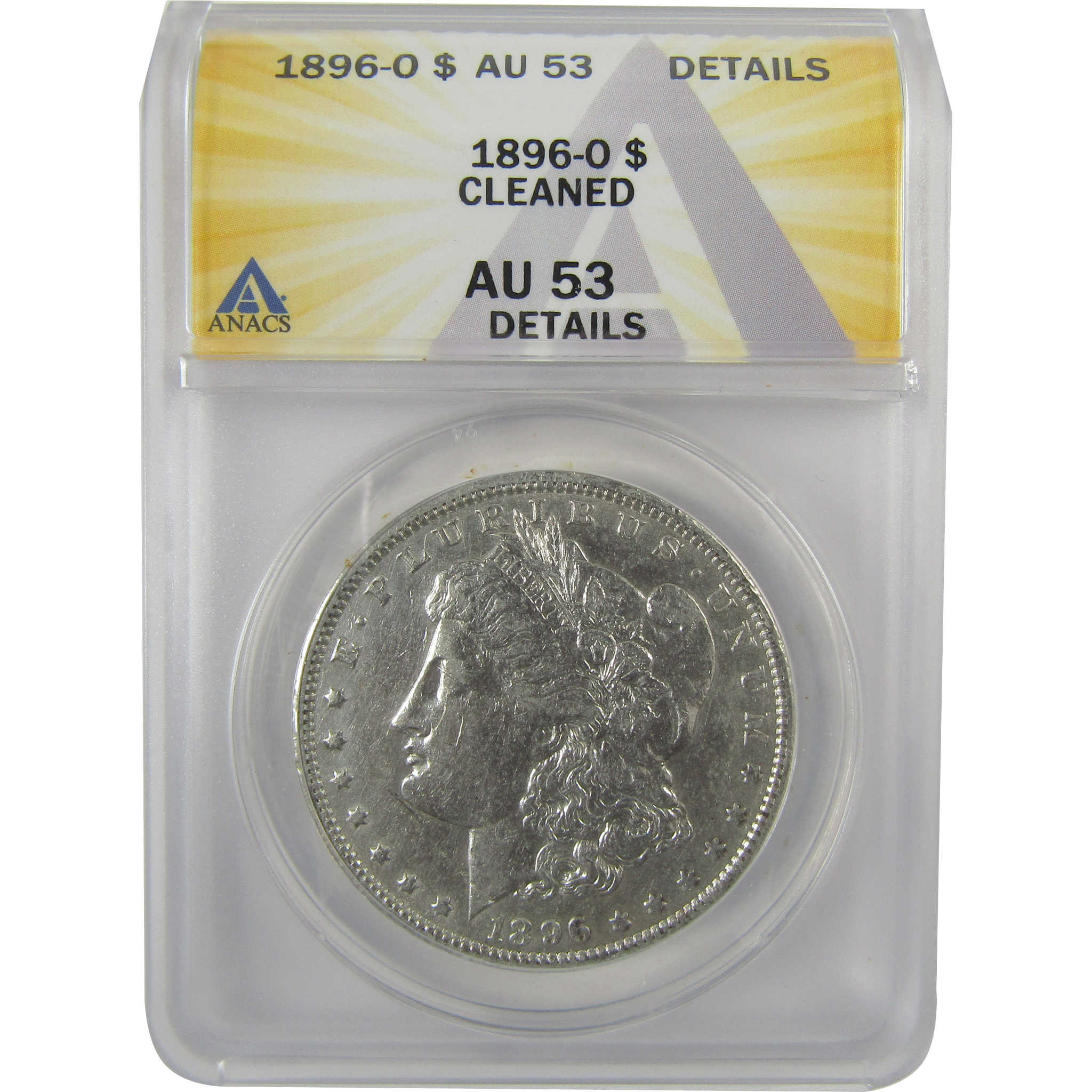 1896 O Morgan Dollar AU 53 Details ANACS Silver $1 Coin SKU:I18986 - Morgan coin - Morgan silver dollar - Morgan silver dollar for sale - Profile Coins & Collectibles