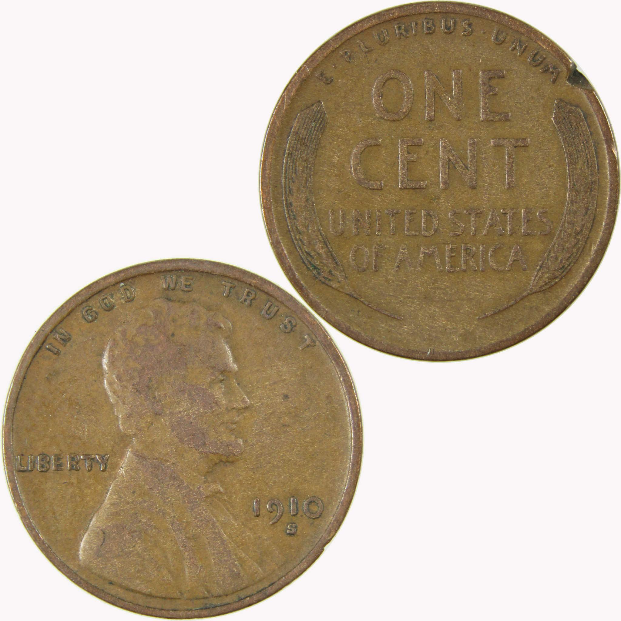 1910 S Lincoln Wheat Cent VF Very Fine Details Penny SKU:I25267
