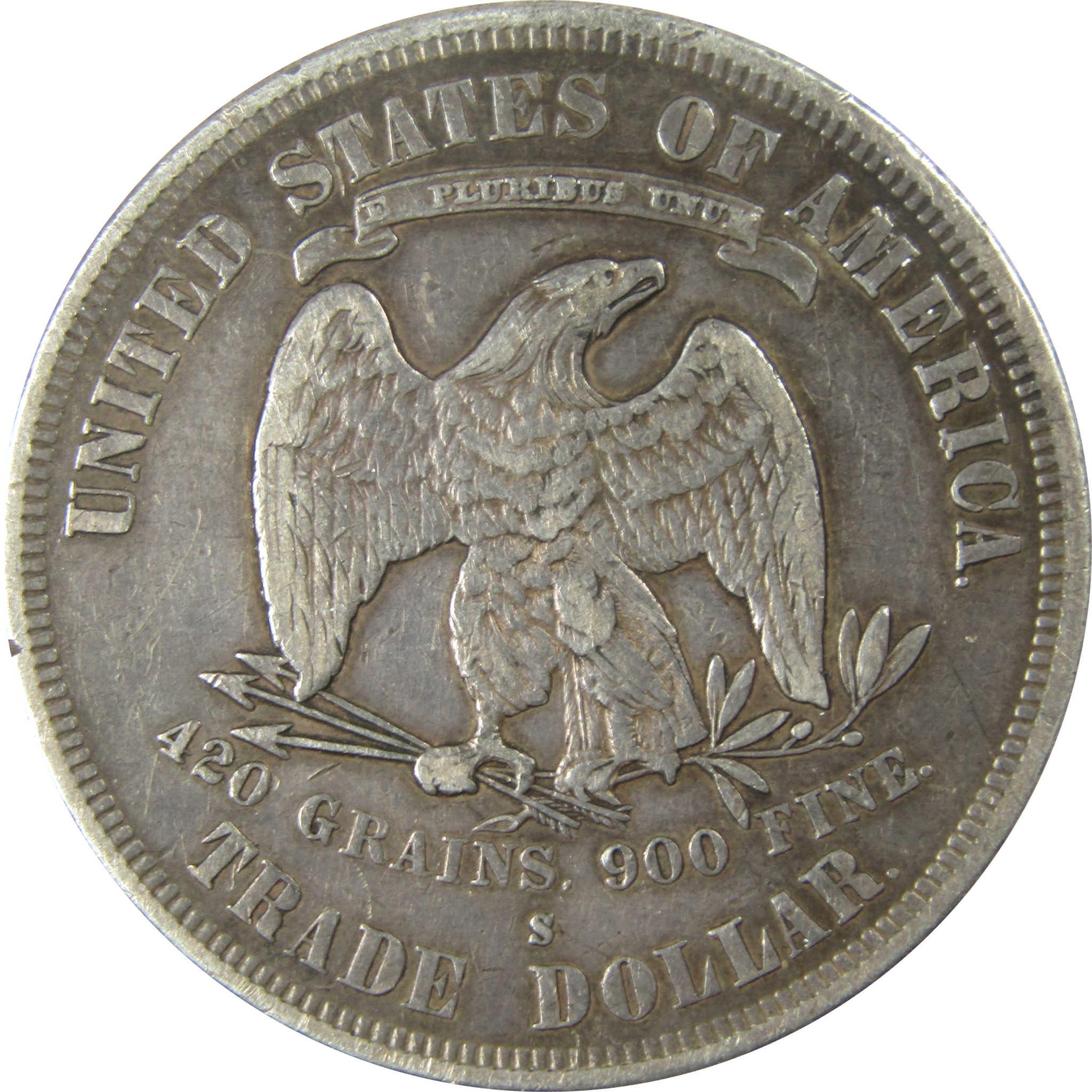 1878 S Trade Silver Dollar XF EF Extremely Fine $1 Coin SKU:I25376