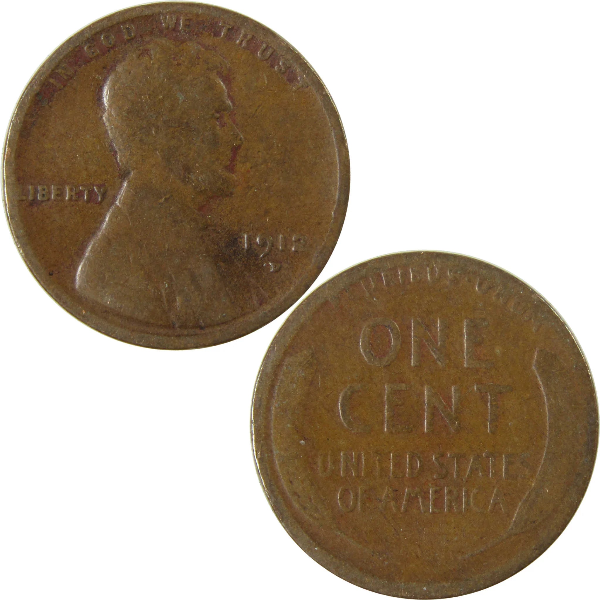 1912 D Lincoln Wheat Cent G Good Penny 1c Coin Collectible SKU:I27164