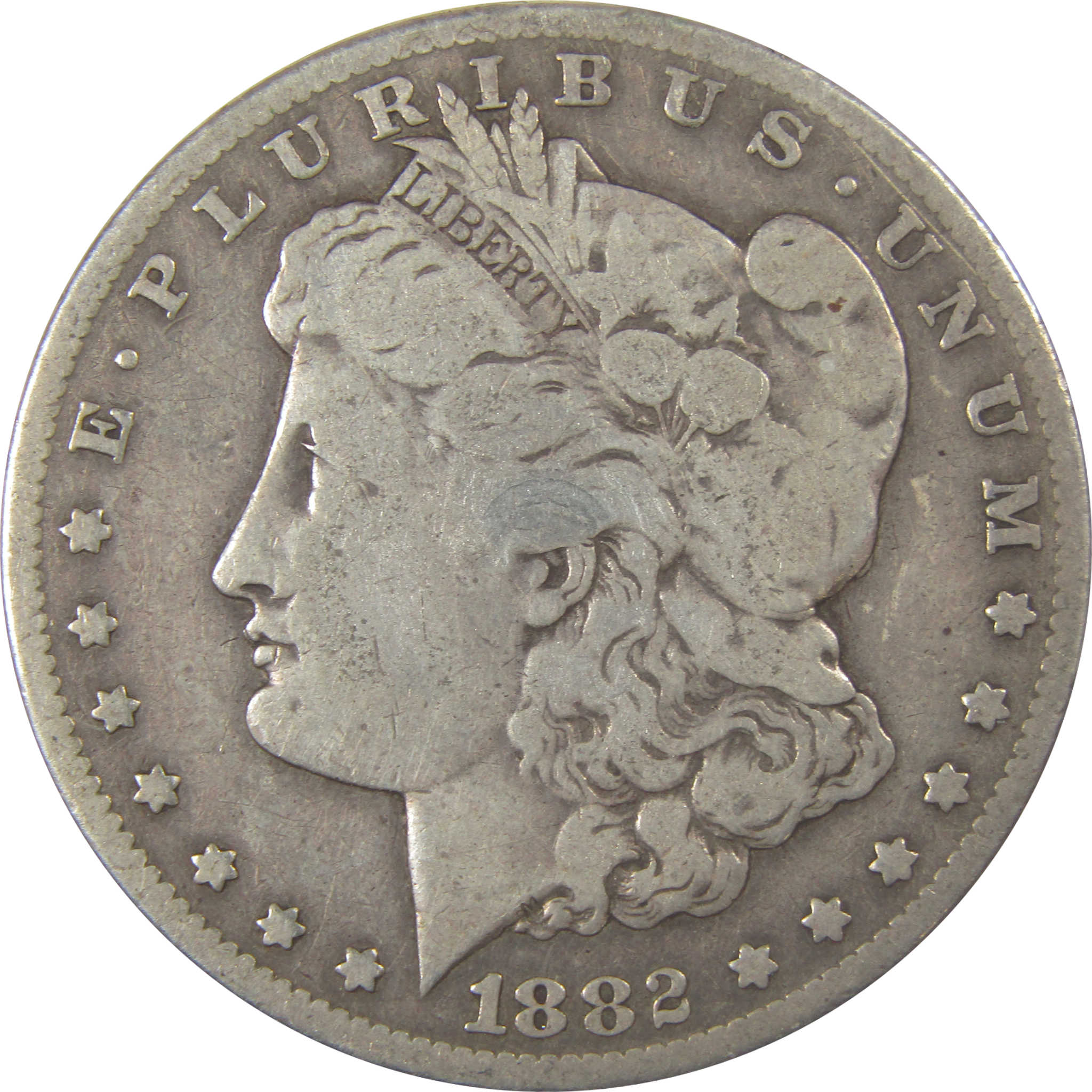 1882 CC Morgan Silver Dollar VG Very Good $1 Coin SKU:I24813 - Morgan coin - Morgan silver dollar - Morgan silver dollar for sale - Profile Coins & Collectibles