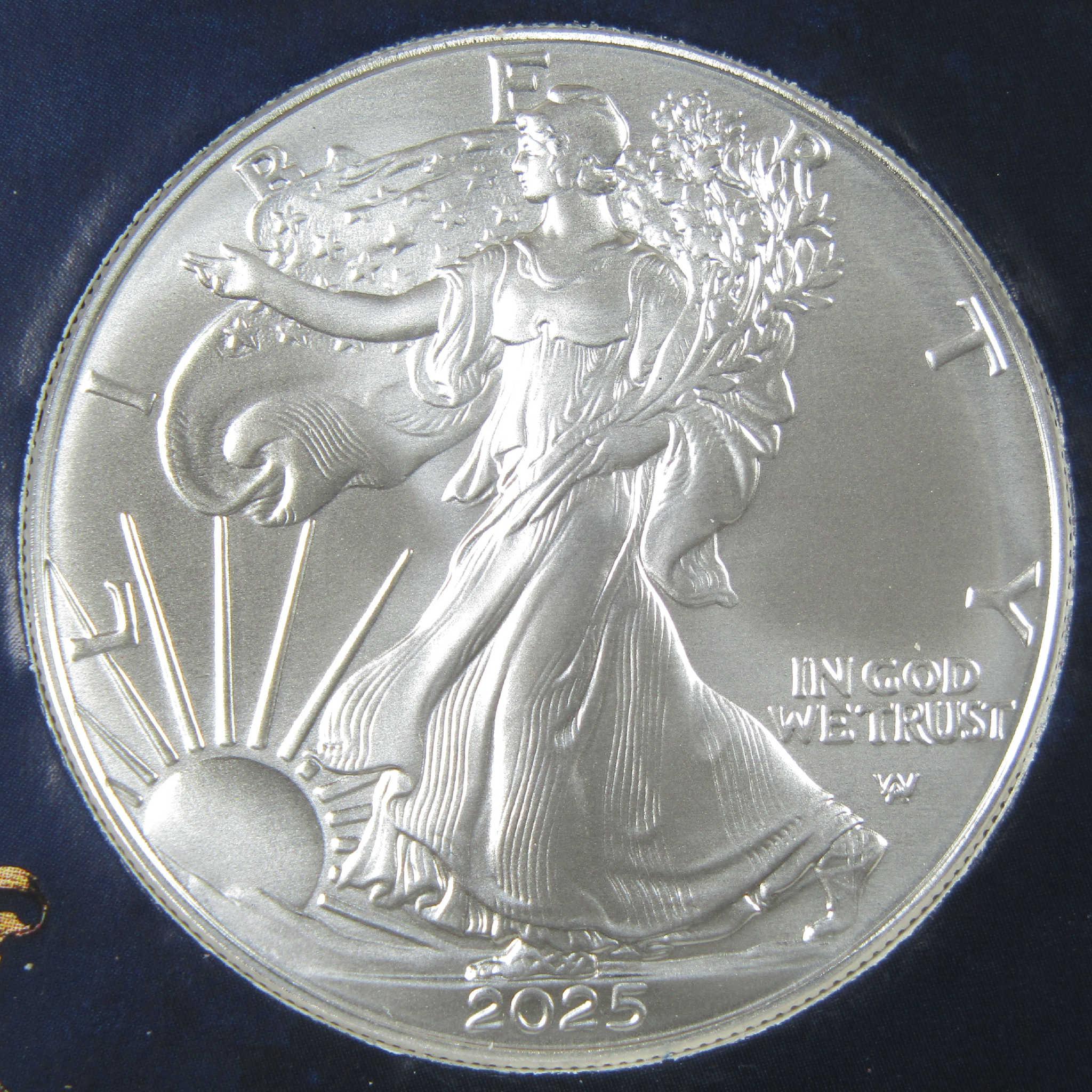 2025 American Silver Eagle Uncirculated Coin with Thank You Holder