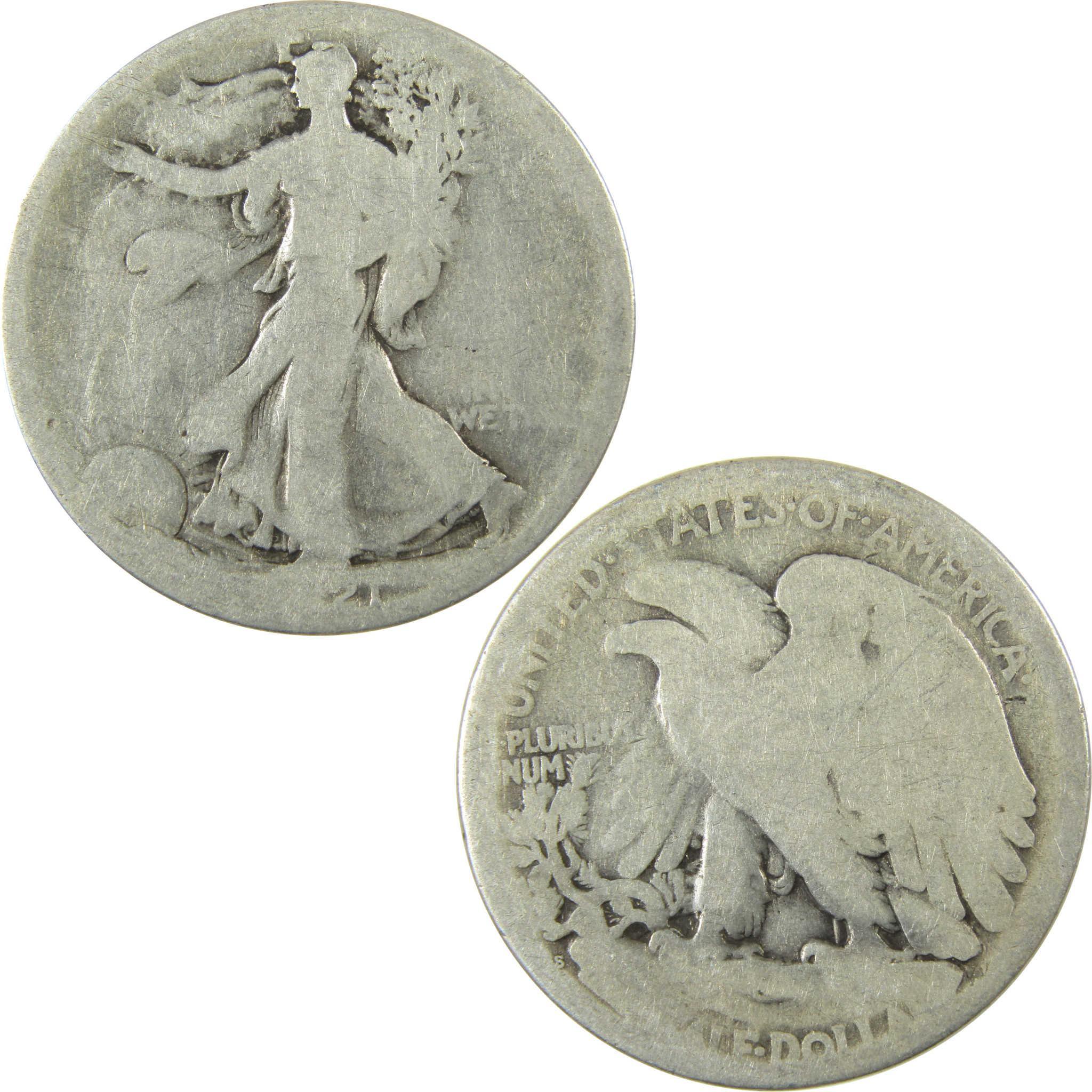 1921 S Liberty Walking Silver 50c AG About Good Details SKU:CP1433