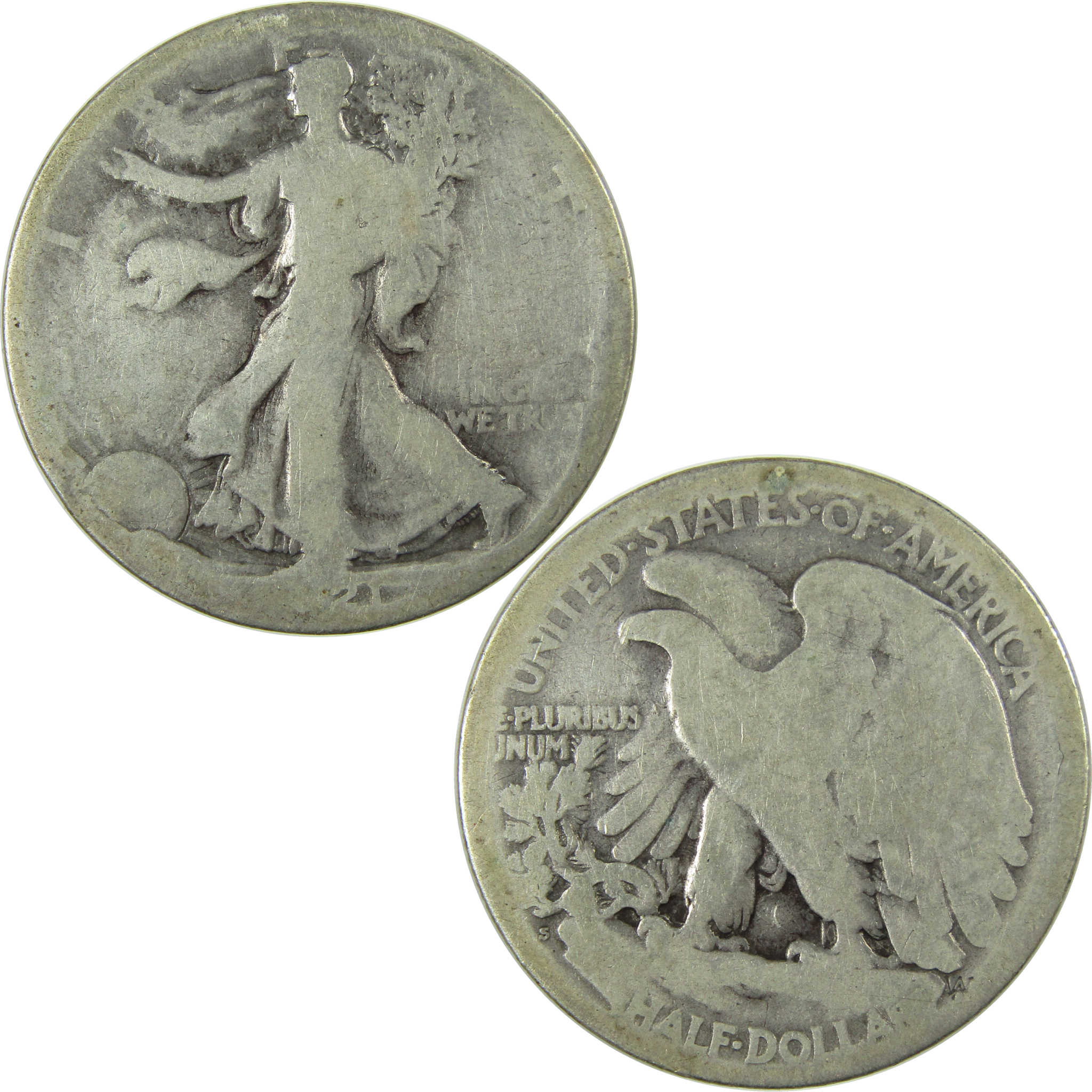 1921 S Liberty Walking Silver Half Dollar AG About Good SKU:I27819
