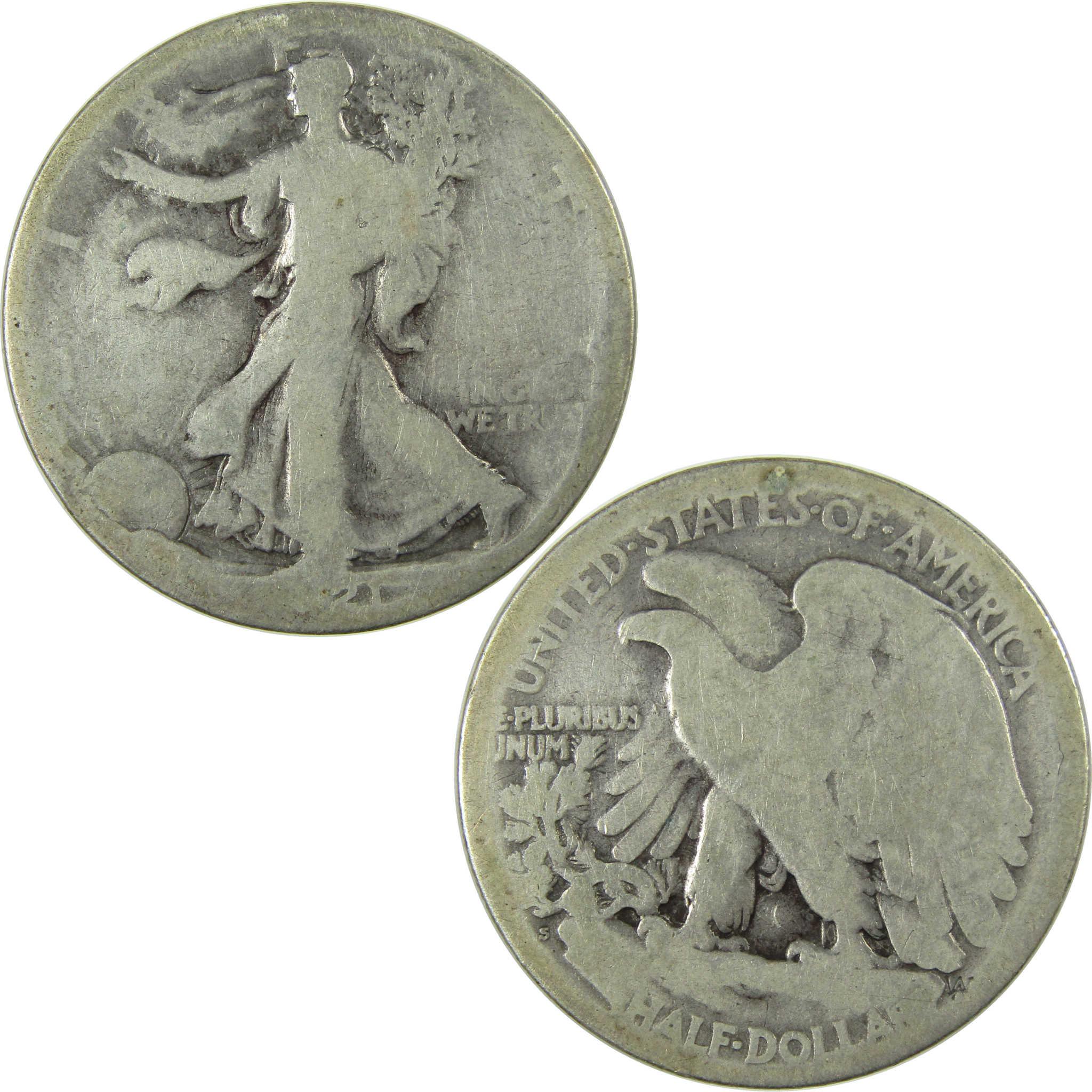 1921 S Liberty Walking Silver Half Dollar AG About Good SKU:I27819