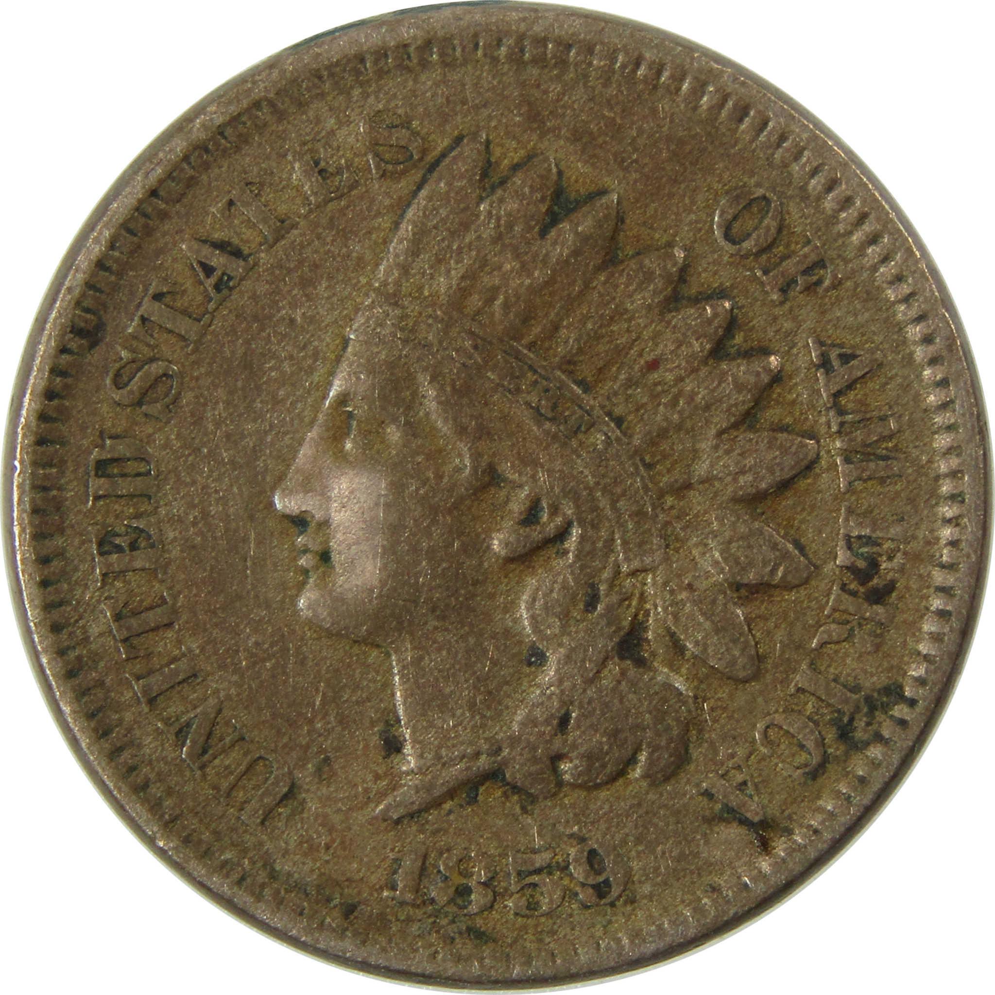 1859 Indian Head Cent VF Very Fine Penny 1c Coin SKU:CP1291