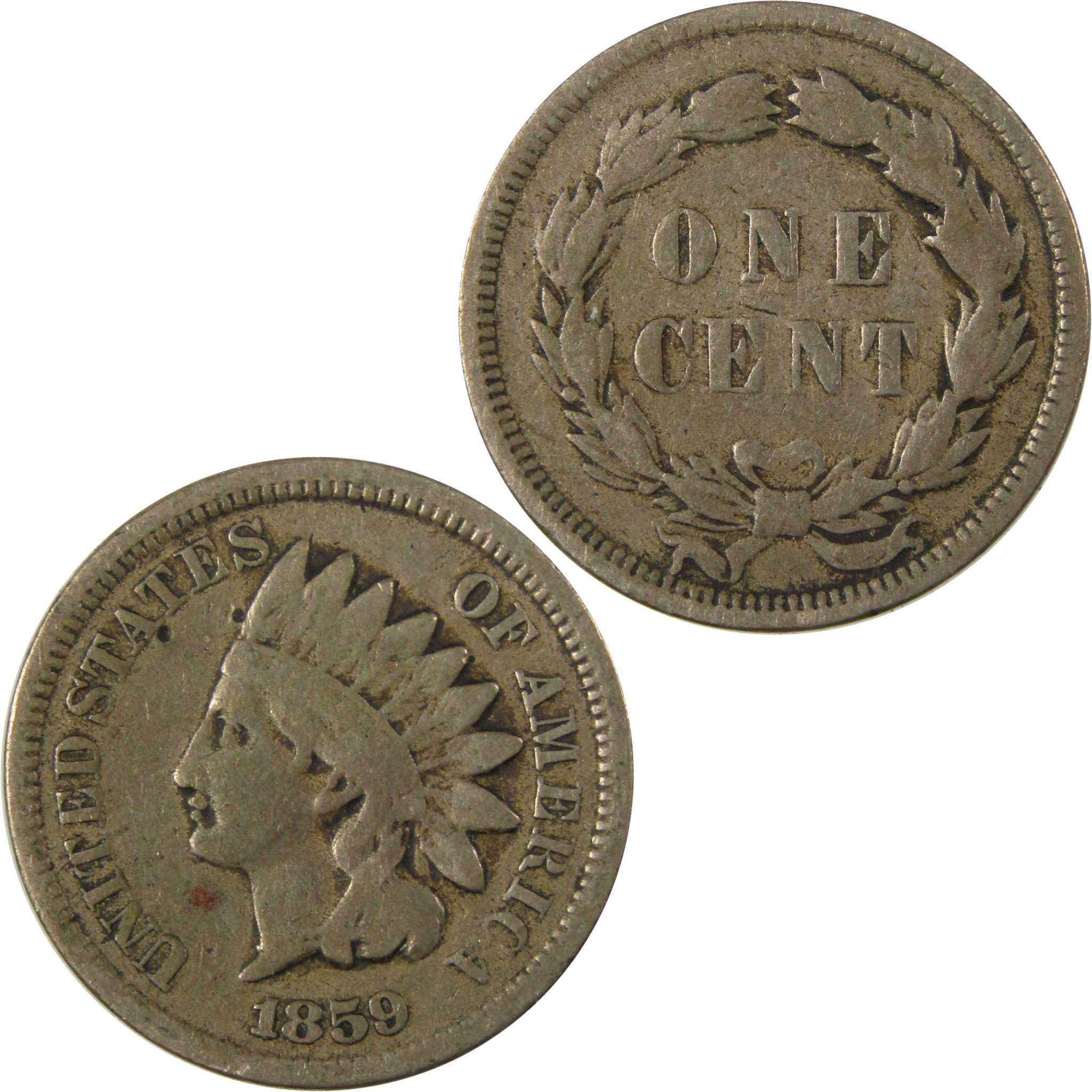 1859 Indian Head Cent G Good Penny 1c Coin SKU:I27002
