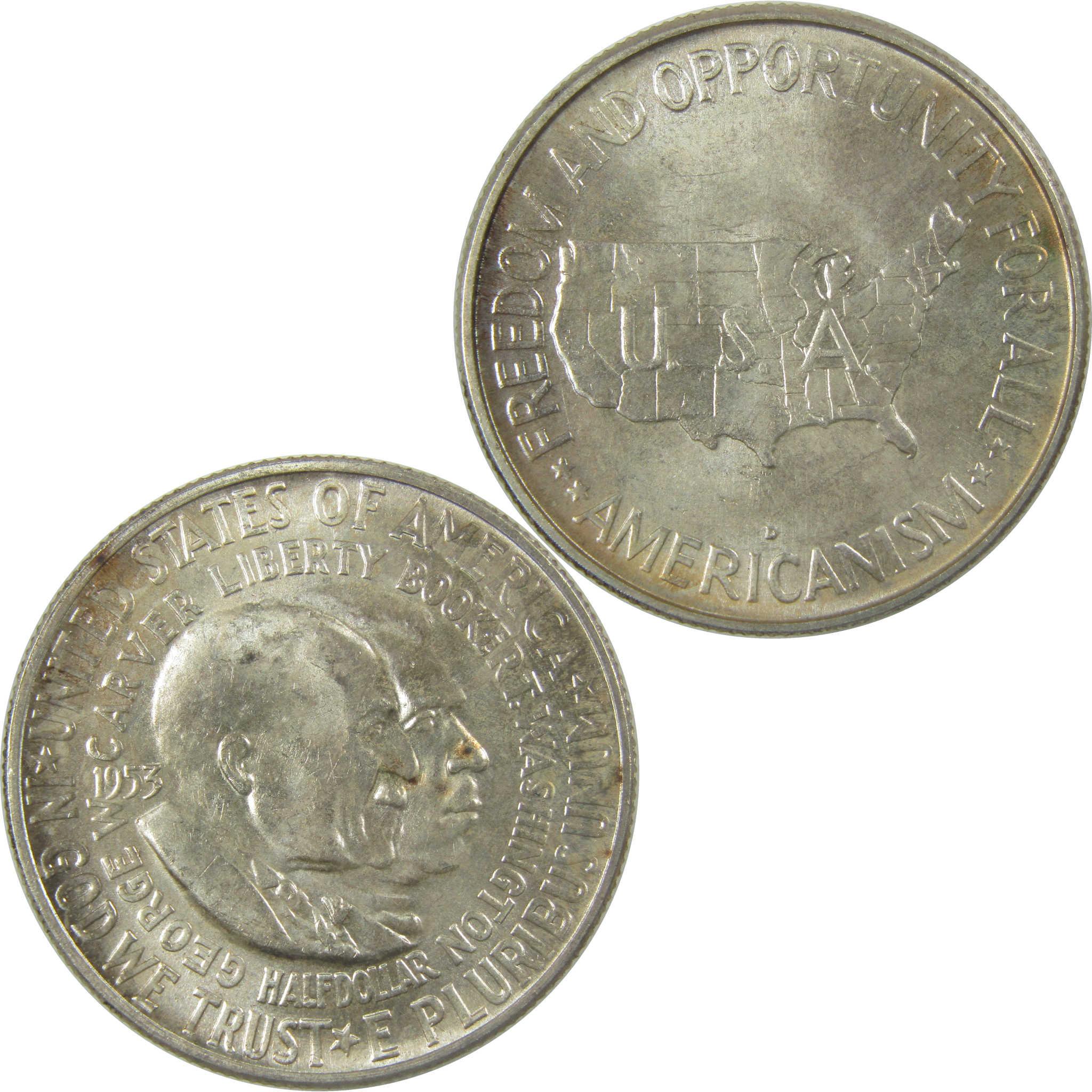 1953 D Washington-Carver Commemorative Silver Half Dollar Uncirculated