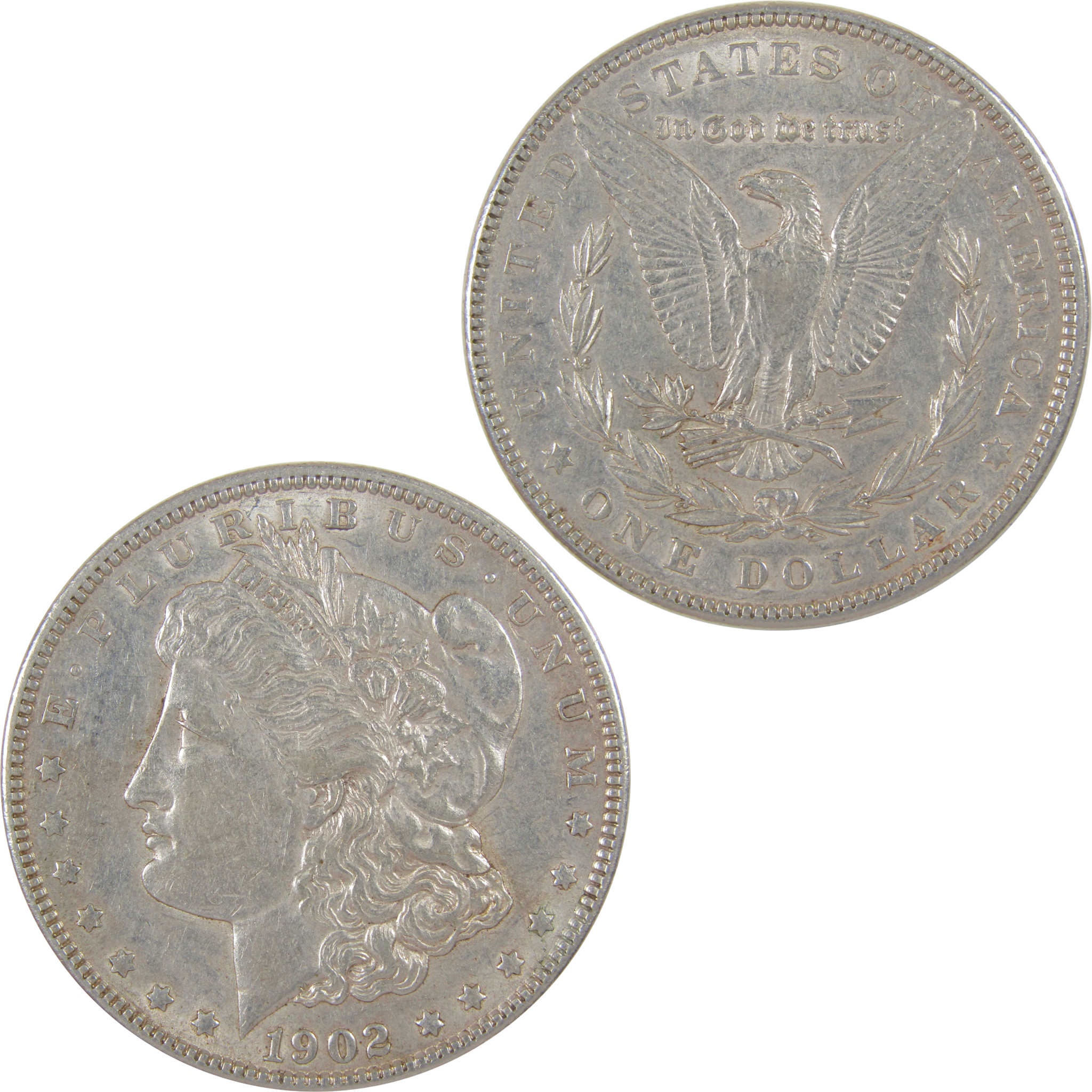 1902 Morgan Dollar AU About Uncirculated Silver $1 Coin SKU:I18709 - Morgan coin - Morgan silver dollar - Morgan silver dollar for sale - Profile Coins & Collectibles