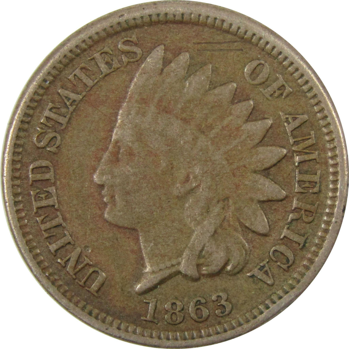1863 Indian Head Cent VG Very Good Penny 1c Coin SKU:CP1132