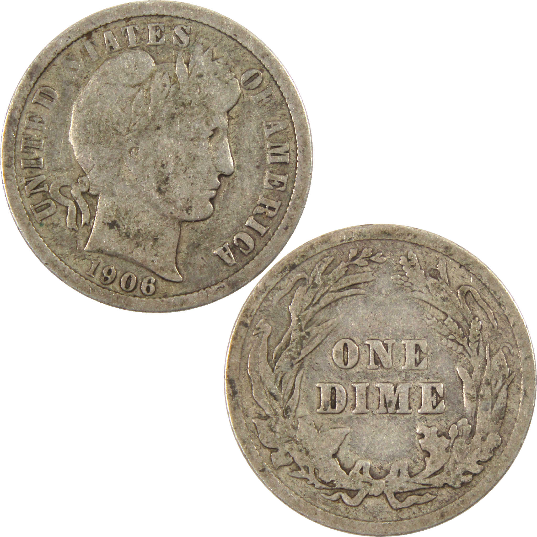 1906 Barber Dime G Good Silver 10c Coin