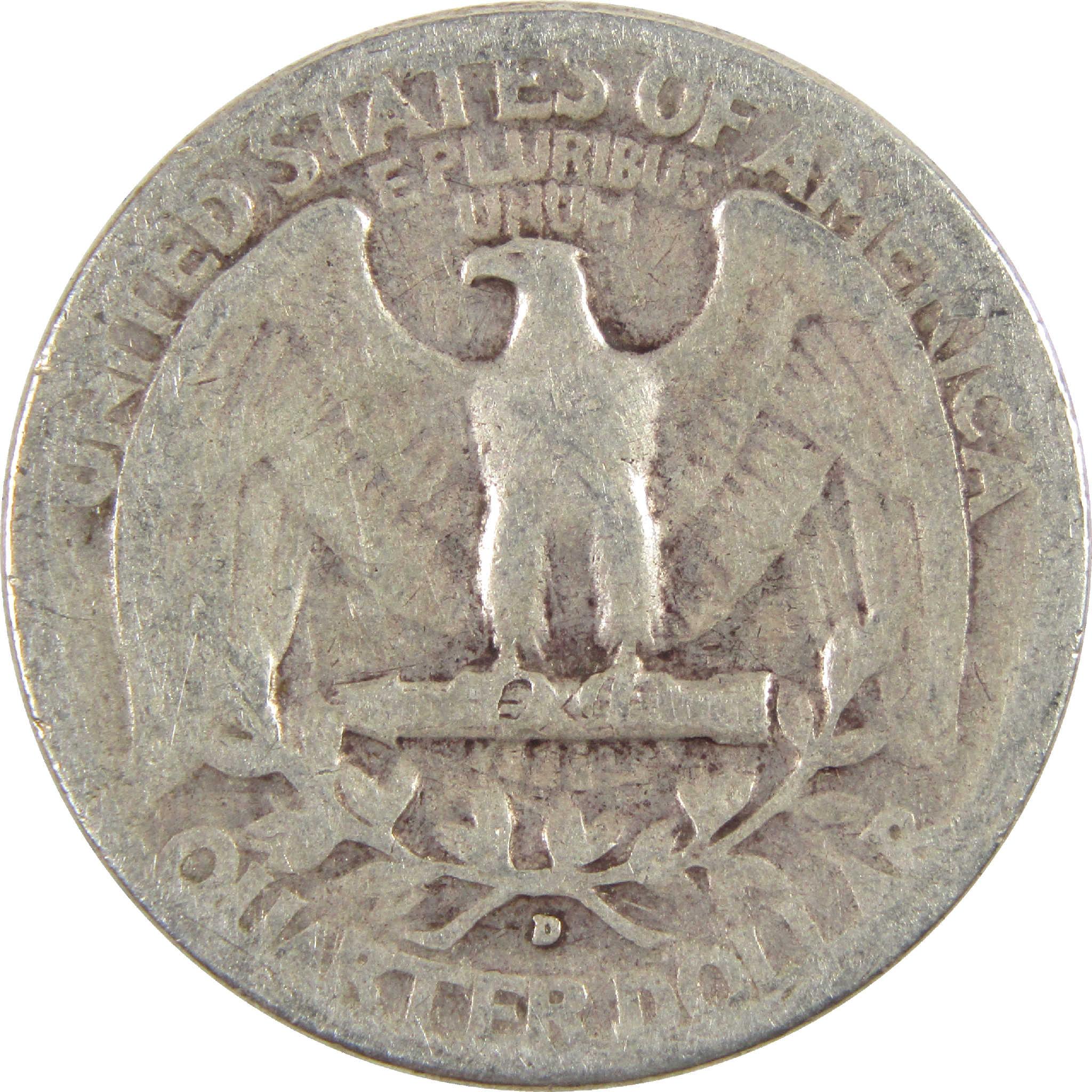 1942 D Washington Quarter G Good Silver 25c Coin