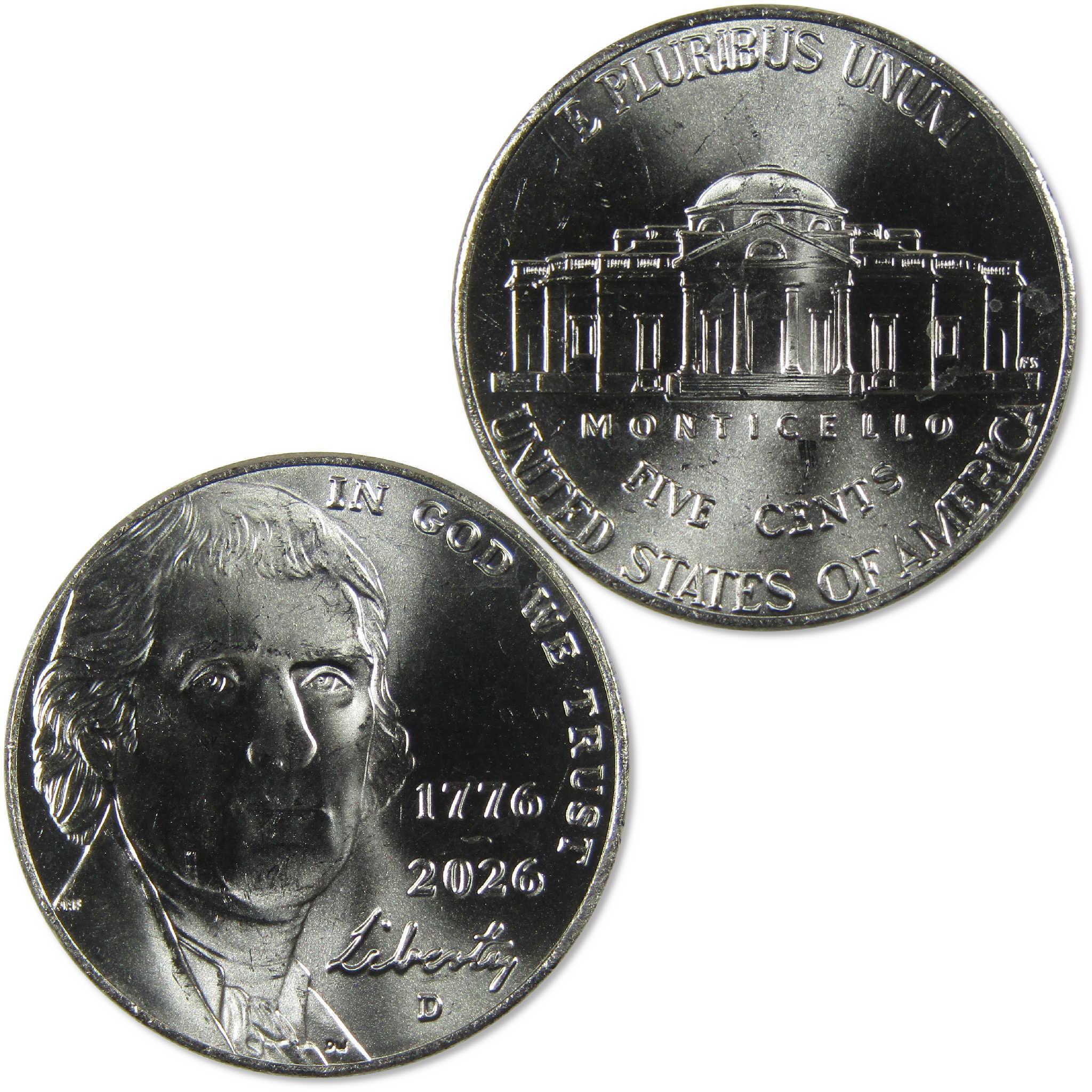 2026 D Semiquincentennial Jefferson Nickel Uncirculated Mint State