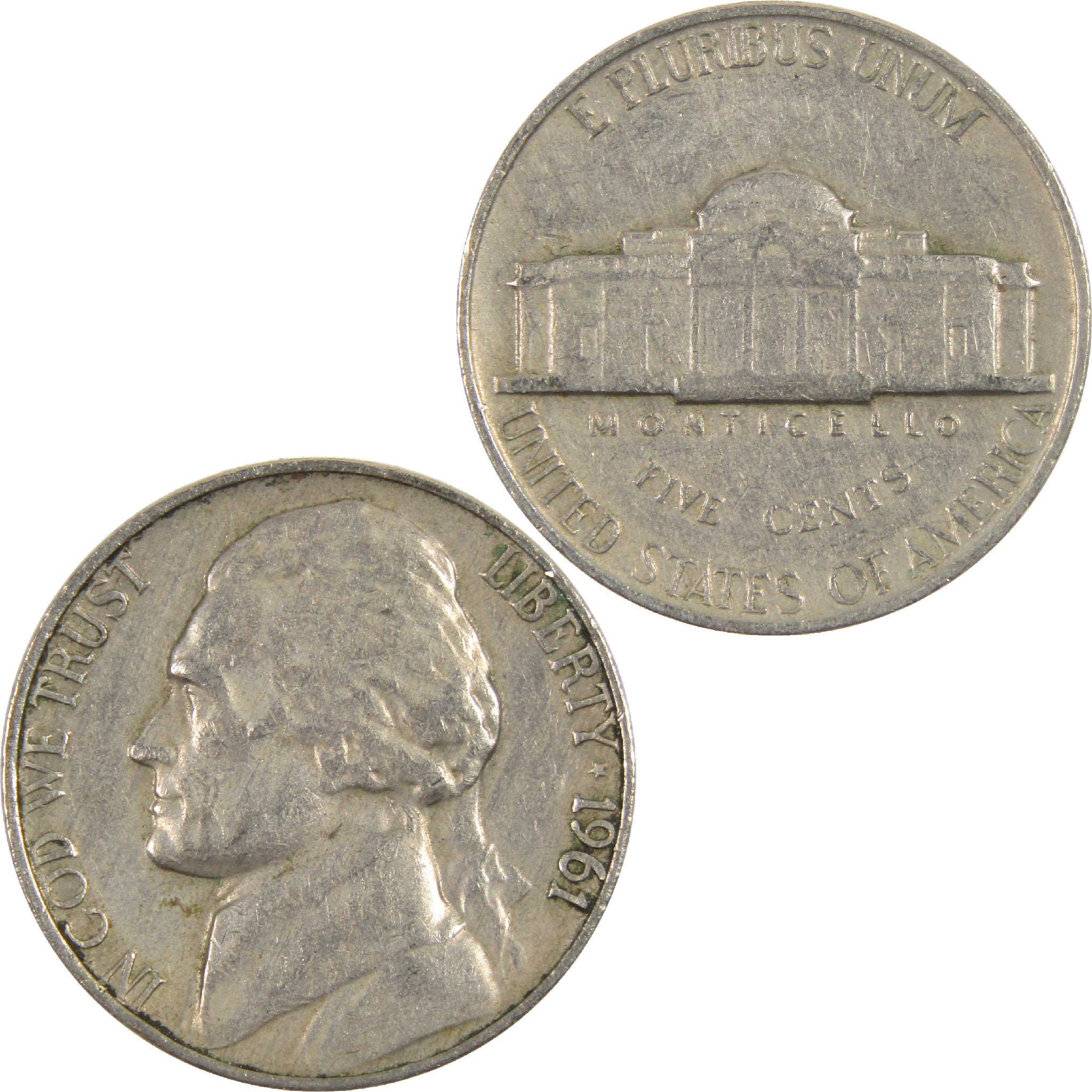 1961 Jefferson Nickel Circulated 5c Coin Collectible