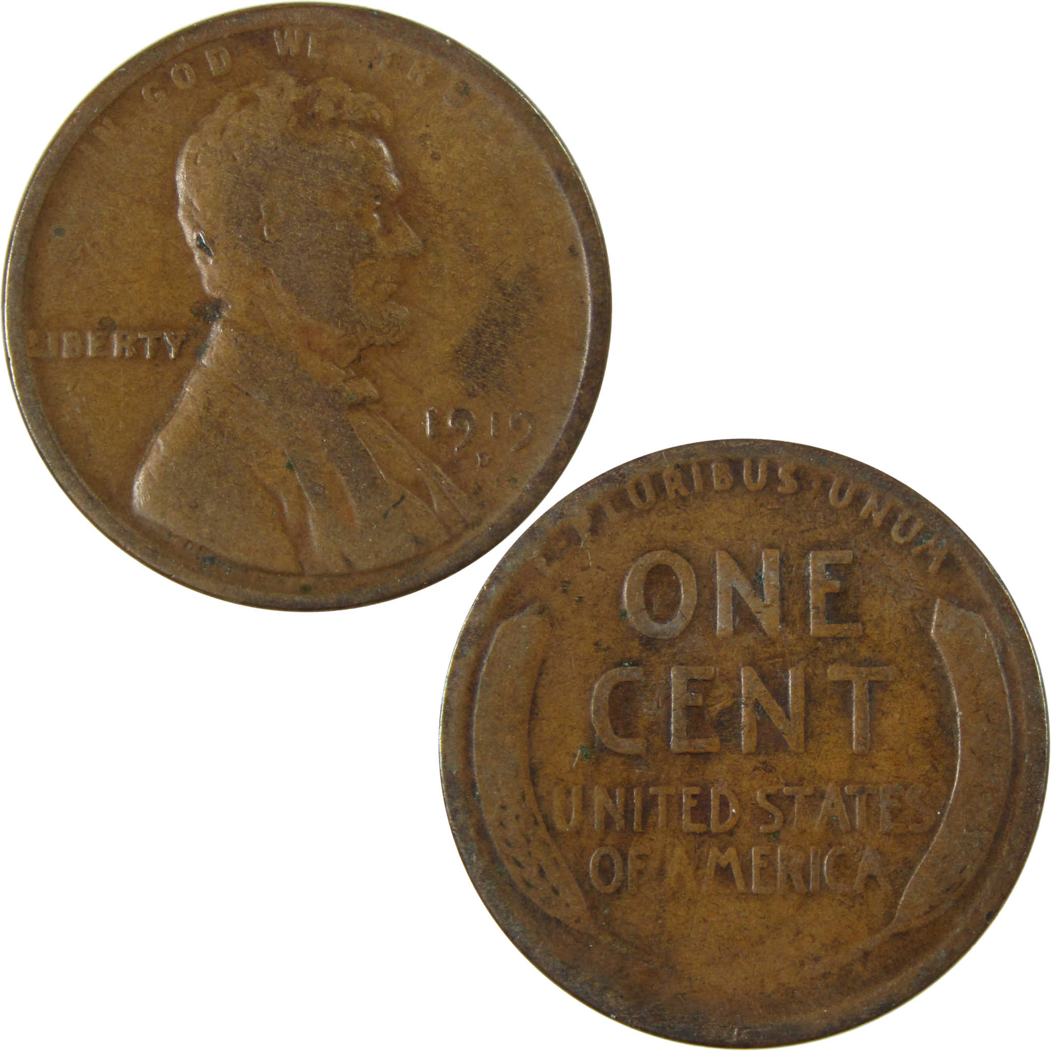 1919 D Lincoln Wheat Cent G Good Penny 1c Coin Collectible SKU:I27179
