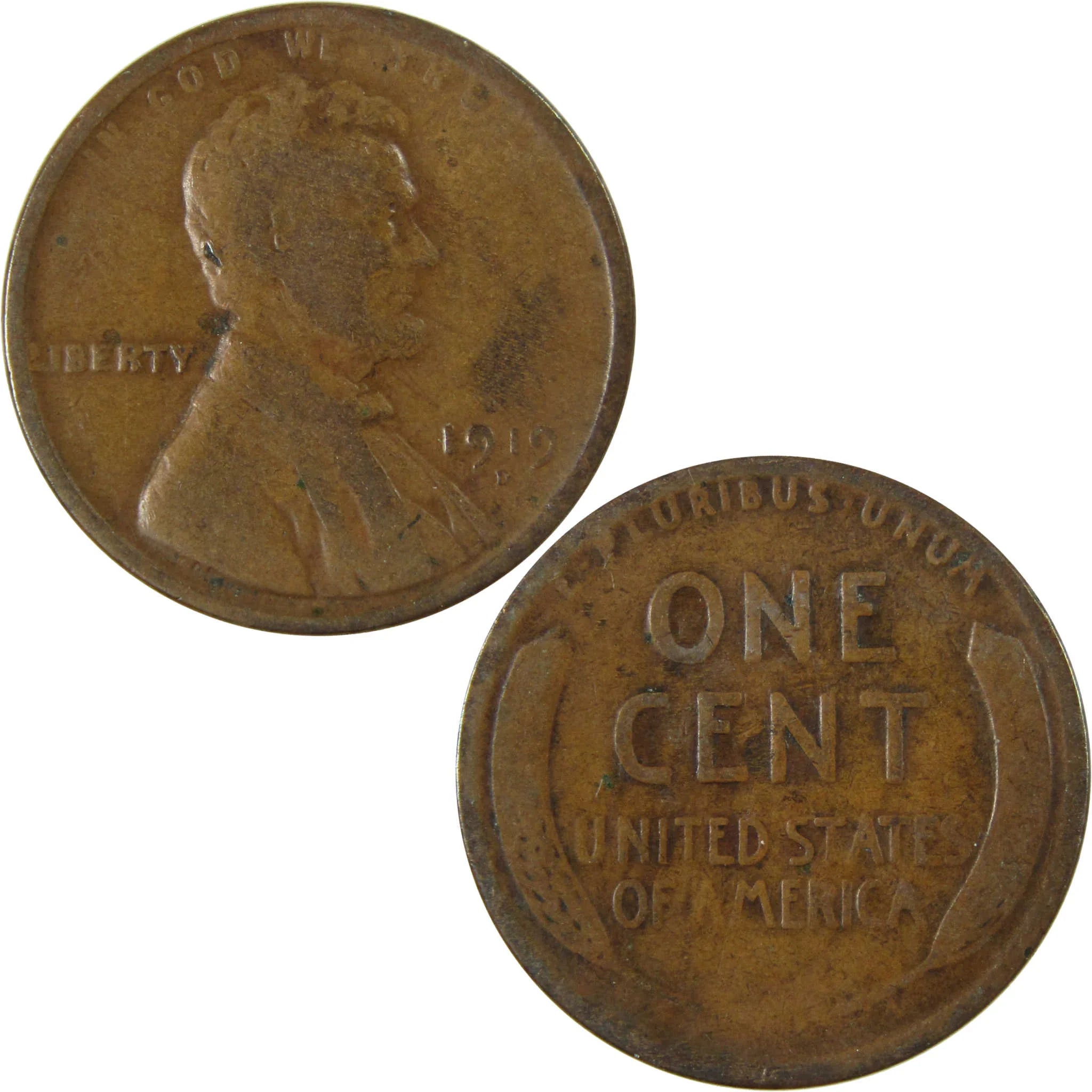 1919 D Lincoln Wheat Cent G Good Penny 1c Coin Collectible SKU:I27179