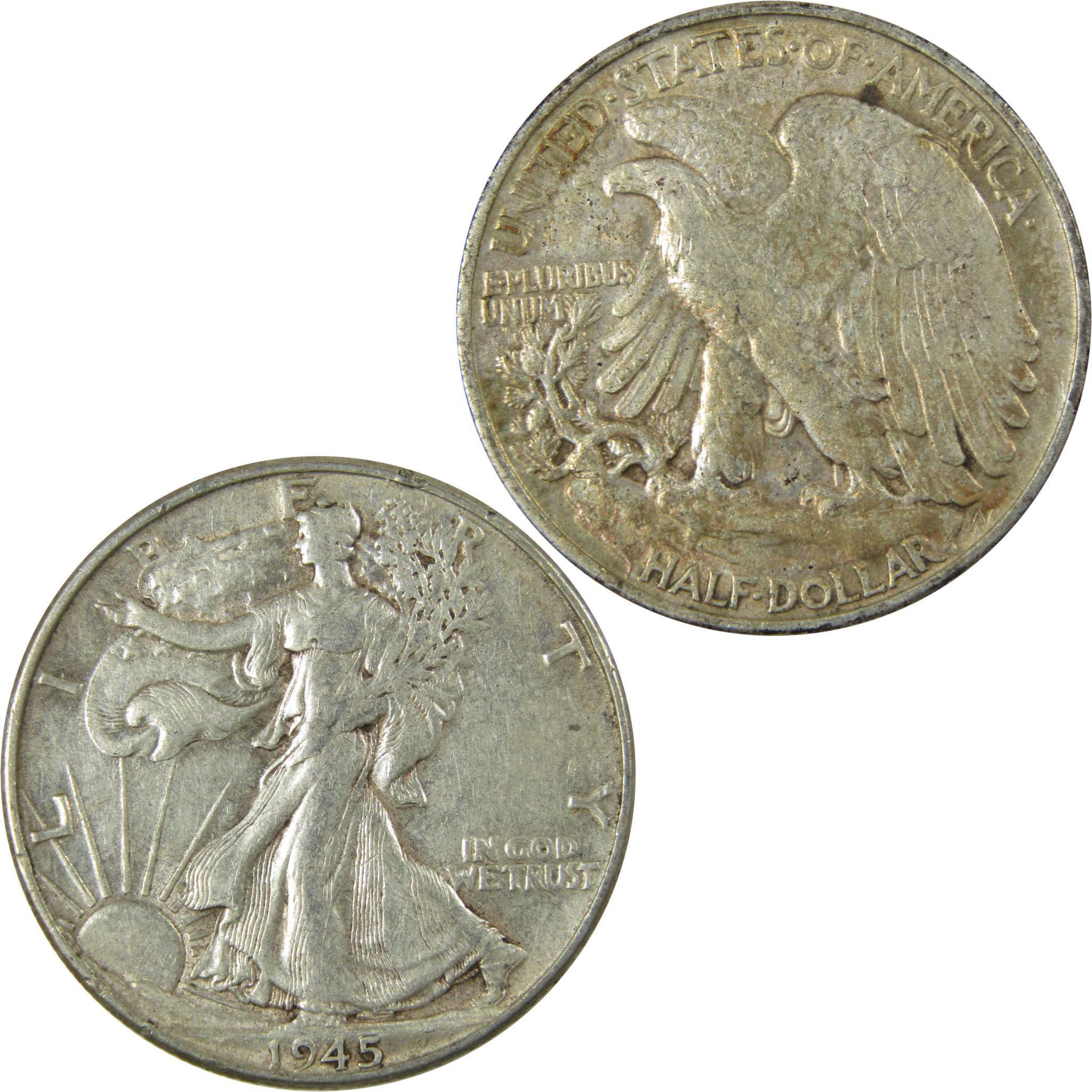 1945 Liberty Walking Silver Half Dollar XF EF Extremely Fine SKU:CP526