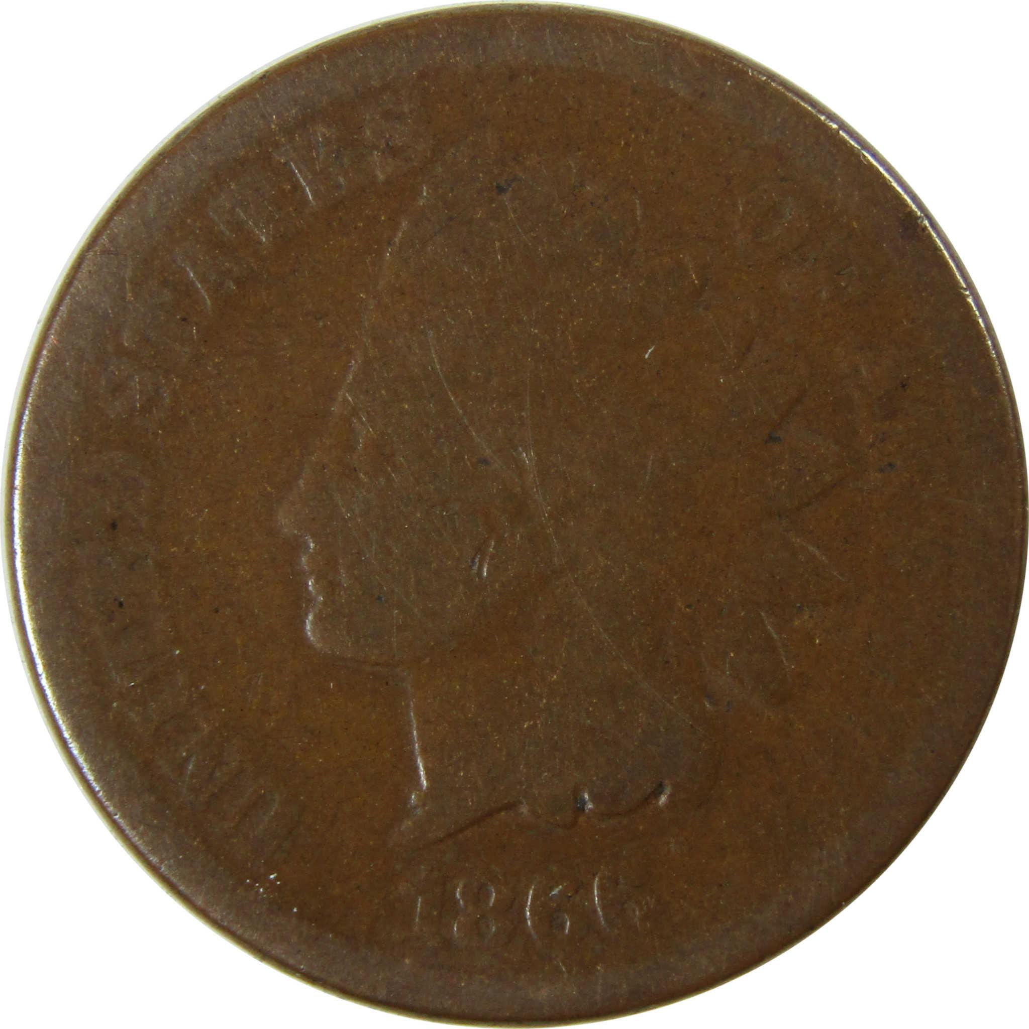 1866 Indian Head Cent AG About Good Penny SKU:I26613