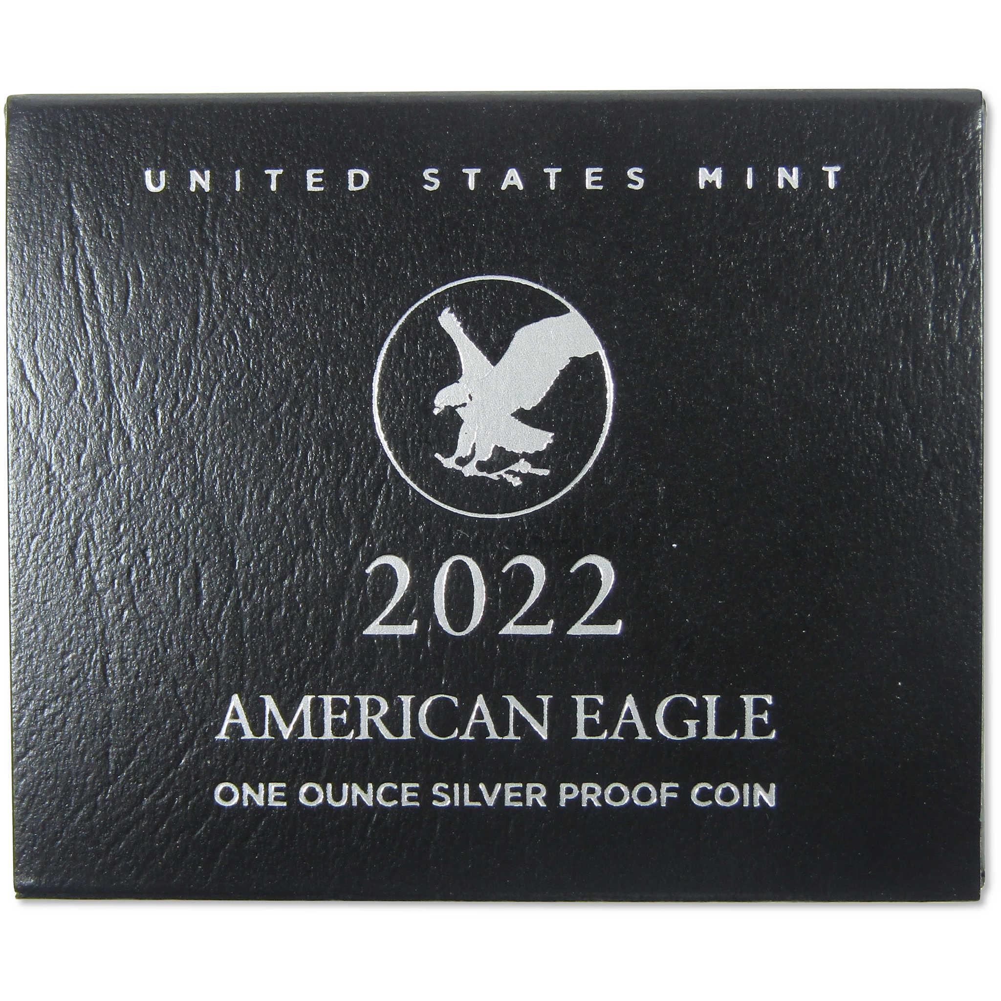 2022 W American Silver Eagle Choice Proof Bullion $1 Coin OGP COA