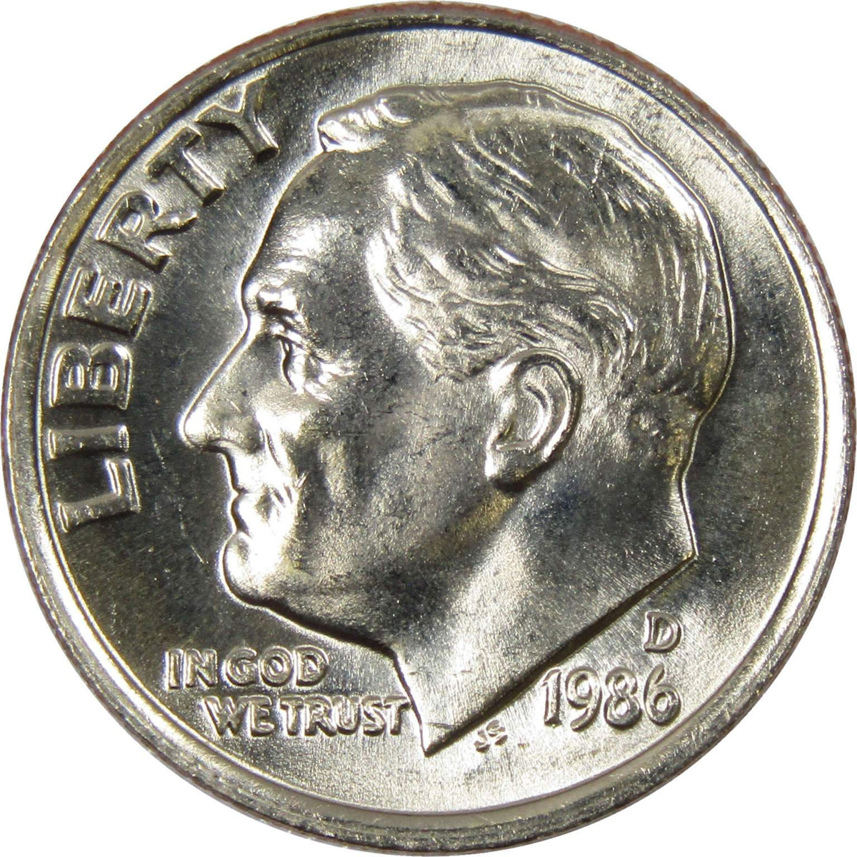 1986 D Roosevelt Dime Clad Uncirculated Mint State 10c Coin