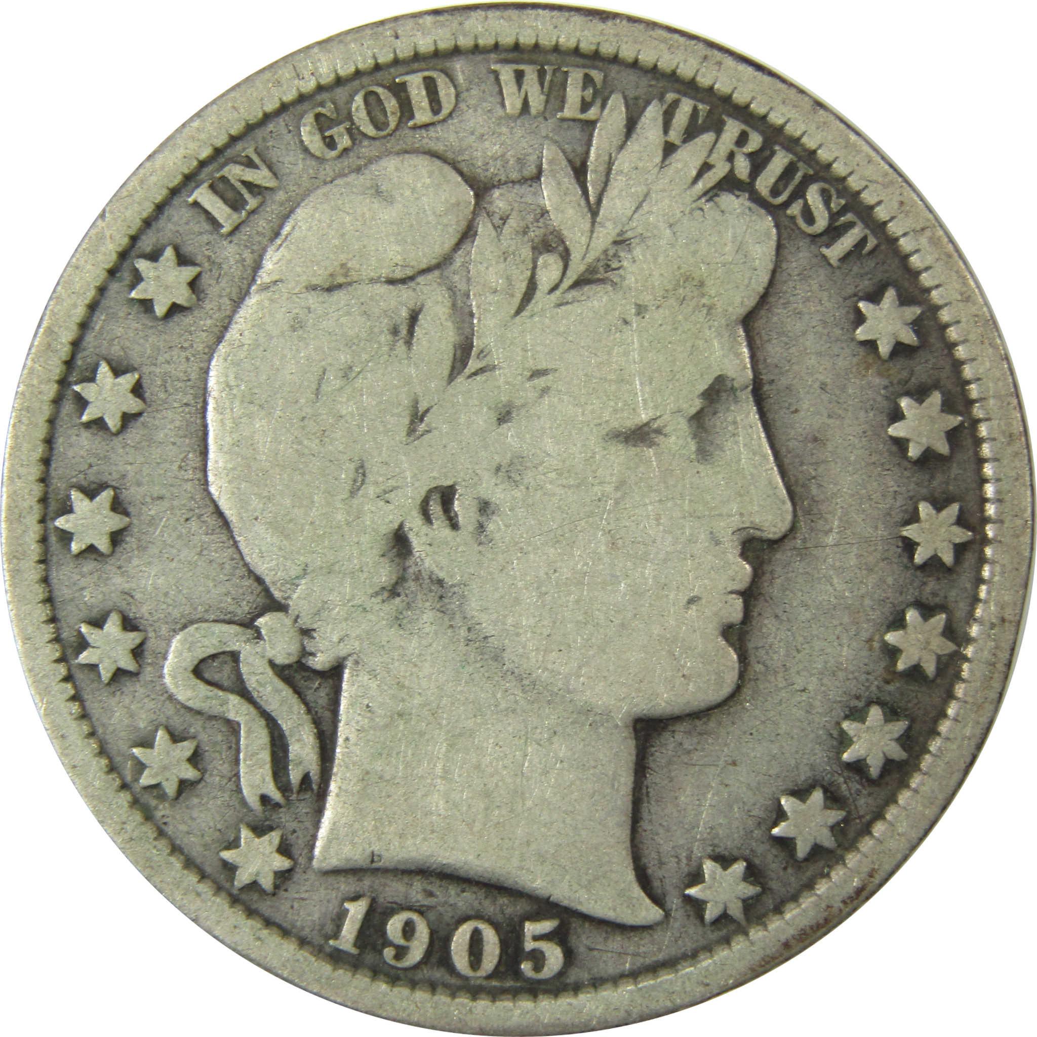 1905 Barber Silver Half Dollar VG Very Good 50c CoinSKU:CP1480