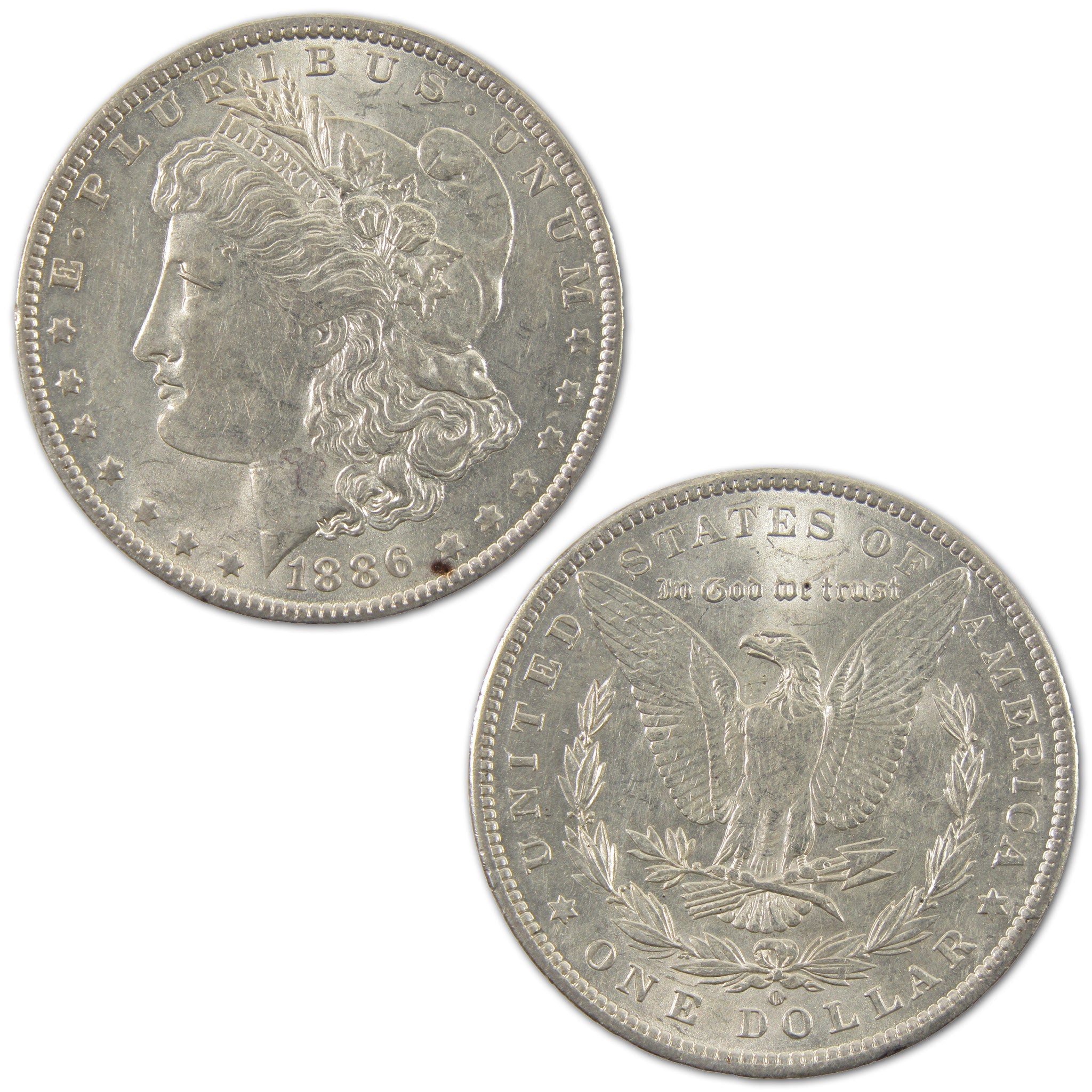 1886 O Morgan Dollar Borderline Uncirculated Silver $1 Coin SKU:I10591 - Morgan coin - Morgan silver dollar - Morgan silver dollar for sale - Profile Coins & Collectibles
