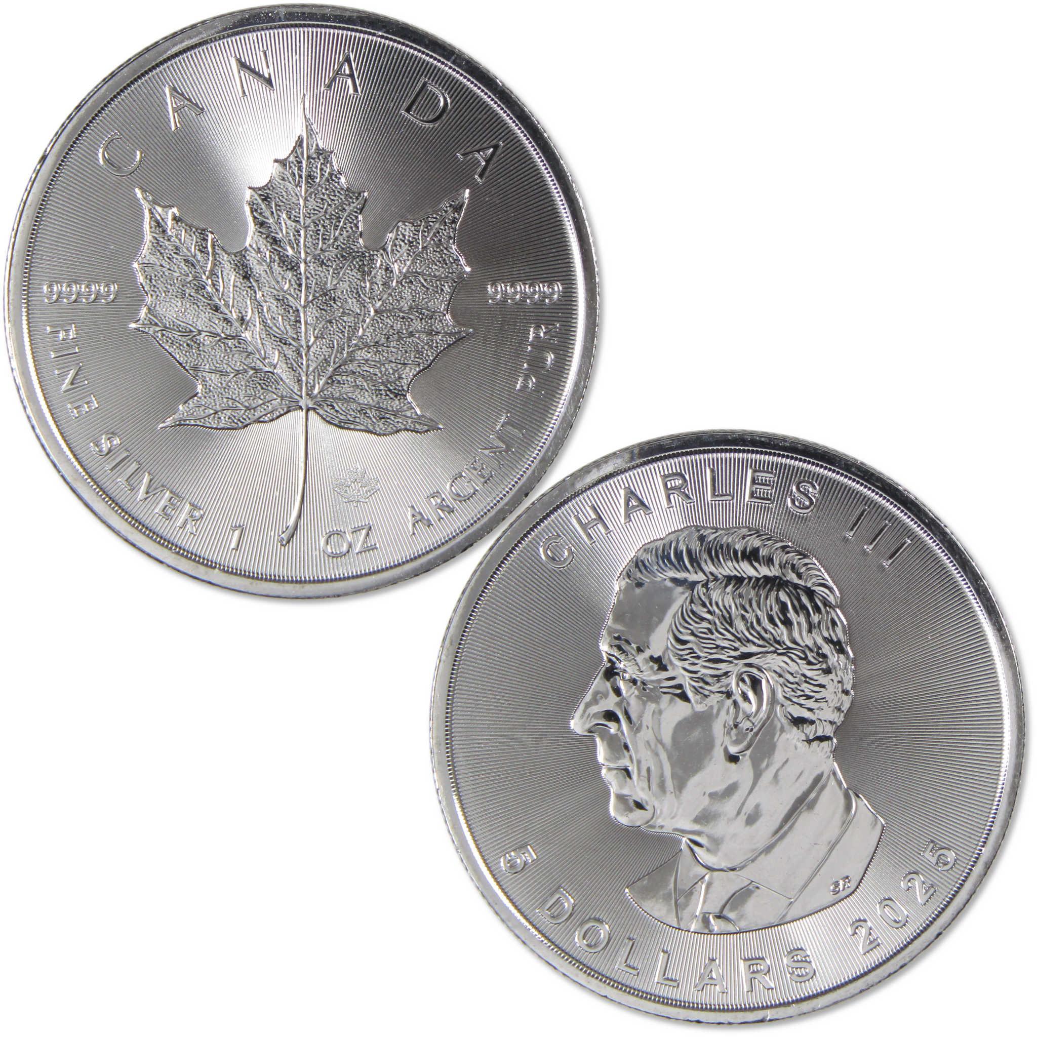 2025 Canada $5 1 oz Silver Maple Leaf BU Brilliant Uncirculated Coin