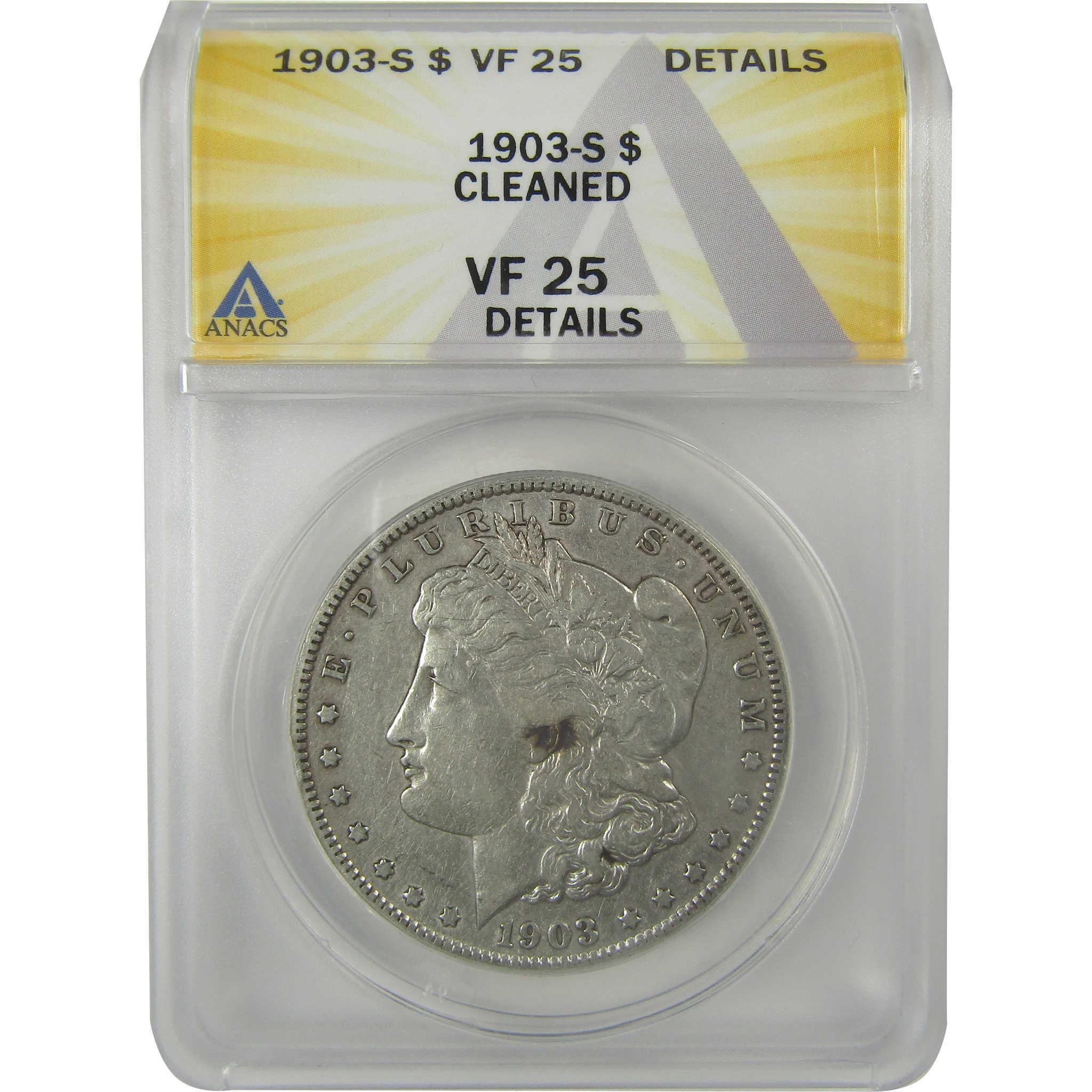 1903 S Morgan Dollar VF 25 Details ANACS Silver $1 Coin SKU:I21742 - Morgan coin - Morgan silver dollar - Morgan silver dollar for sale - Profile Coins & Collectibles