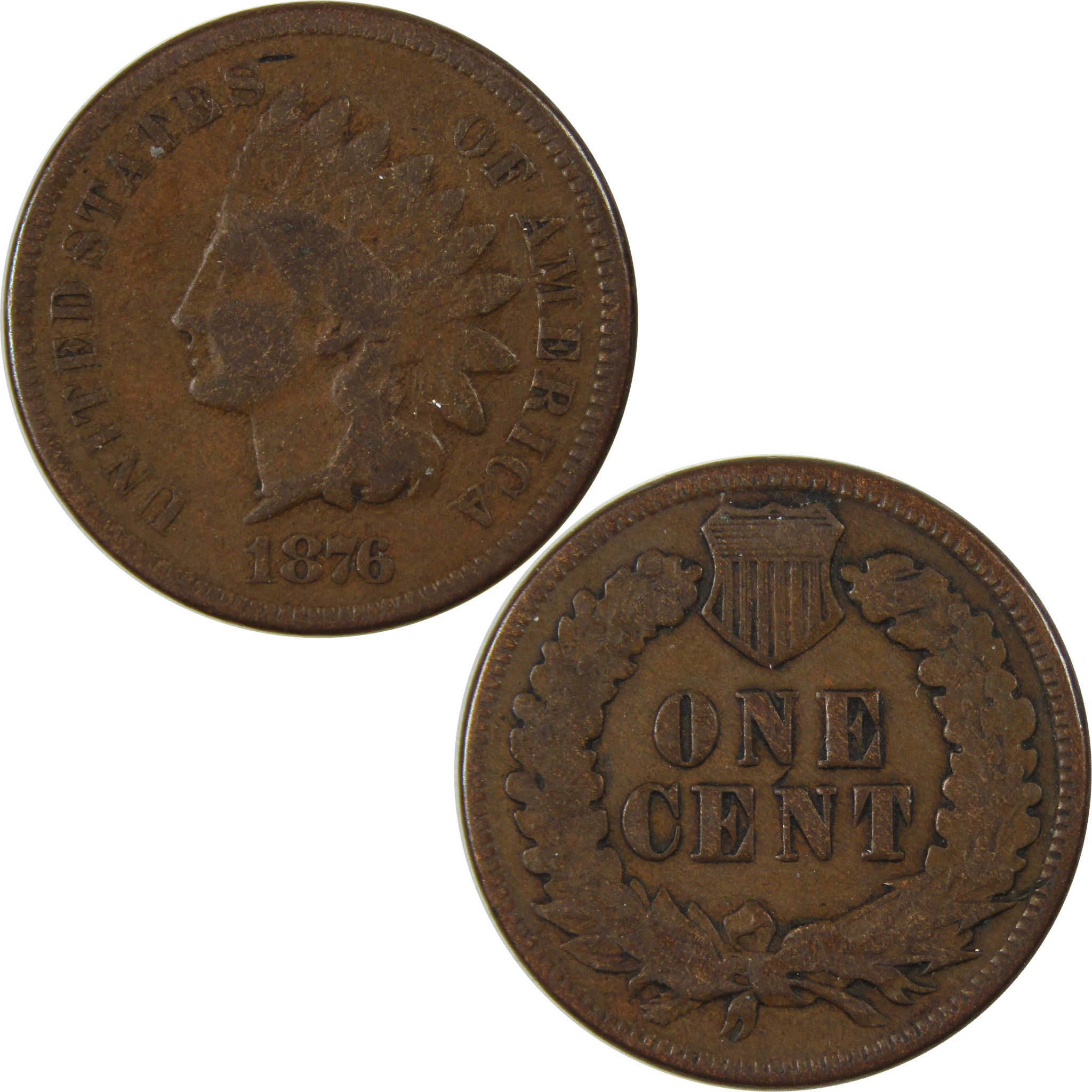 1876 Indian Head Cent VG Very Good Penny 1c Coin SKU:I23482