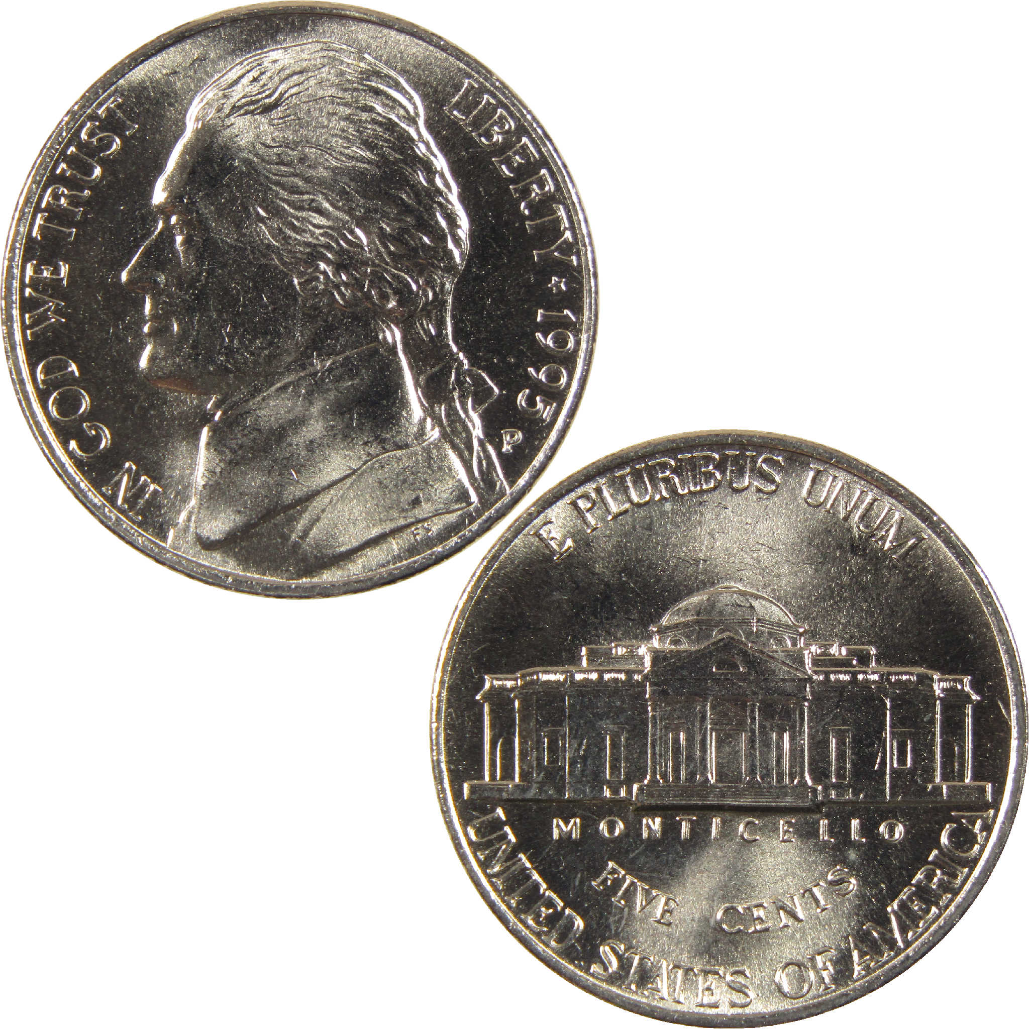 1995 P Jefferson Nickel BU Uncirculated 5c Coin