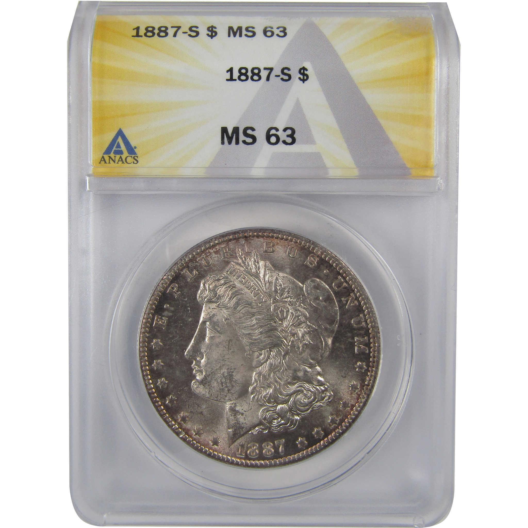 1887 S Morgan Dollar MS 63 ANACS Silver Uncirculated SKU:I23435 - Morgan coin - Morgan silver dollar - Morgan silver dollar for sale - Profile Coins & Collectibles