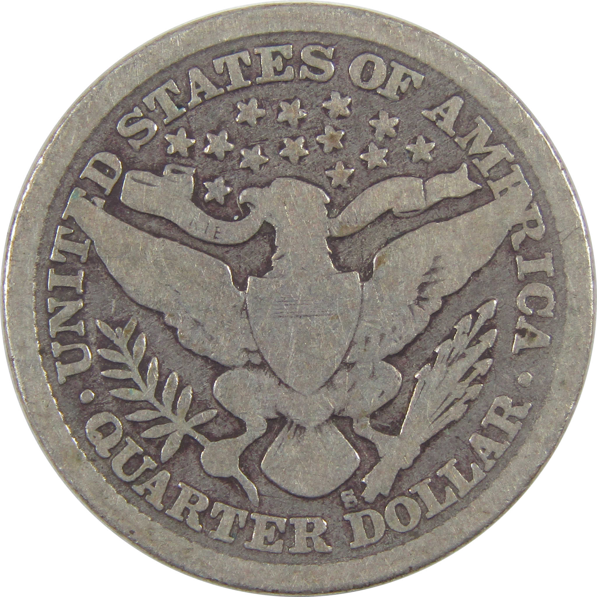 1897 S Barber Quarter G Good Silver 25c Coin SKU:I18817