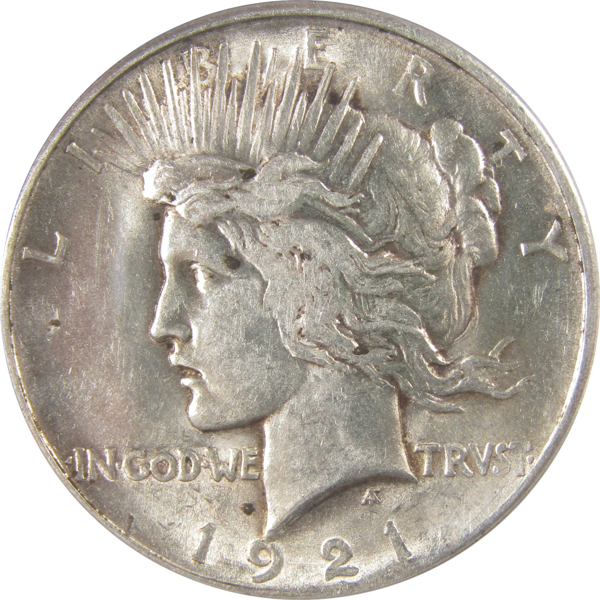 1921 High Relief Peace Silver Dollar AU 55 ANACS $1 Coin SKU:I25673