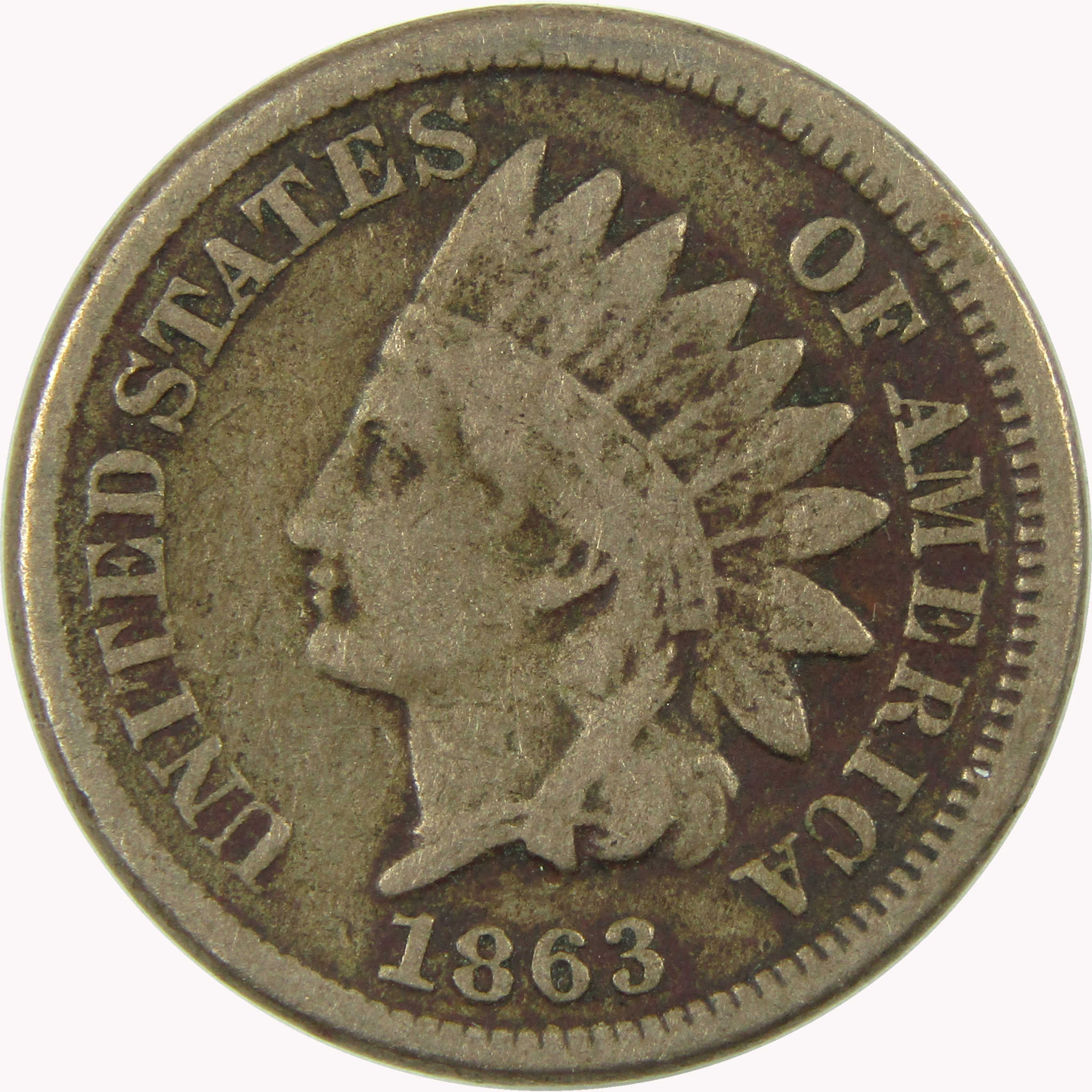 1863 Indian Head Cent VG Very Good Penny 1c Coin SKU:CP1330