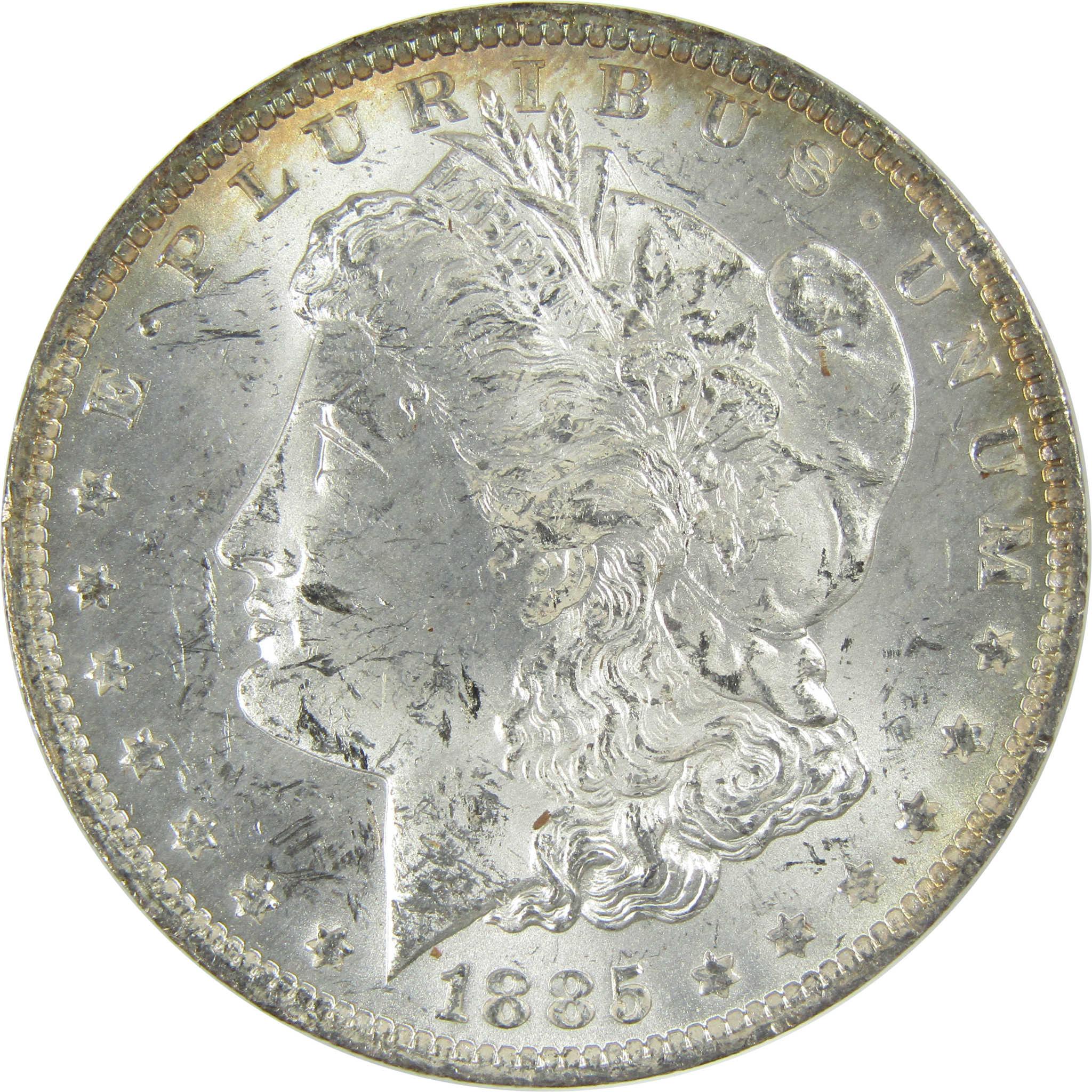 1885 O Morgan Silver Dollar Uncirculated $1 Coin Toned SKU:I27486