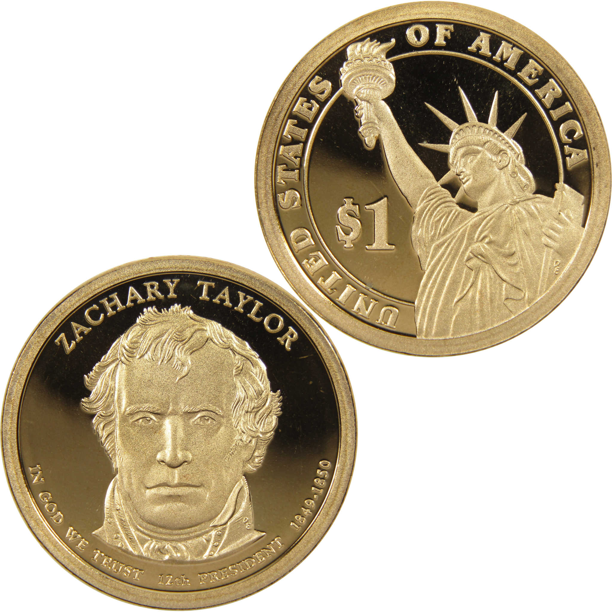 2009 S Zachary Taylor Presidential Dollar Choice Proof $1 Coin