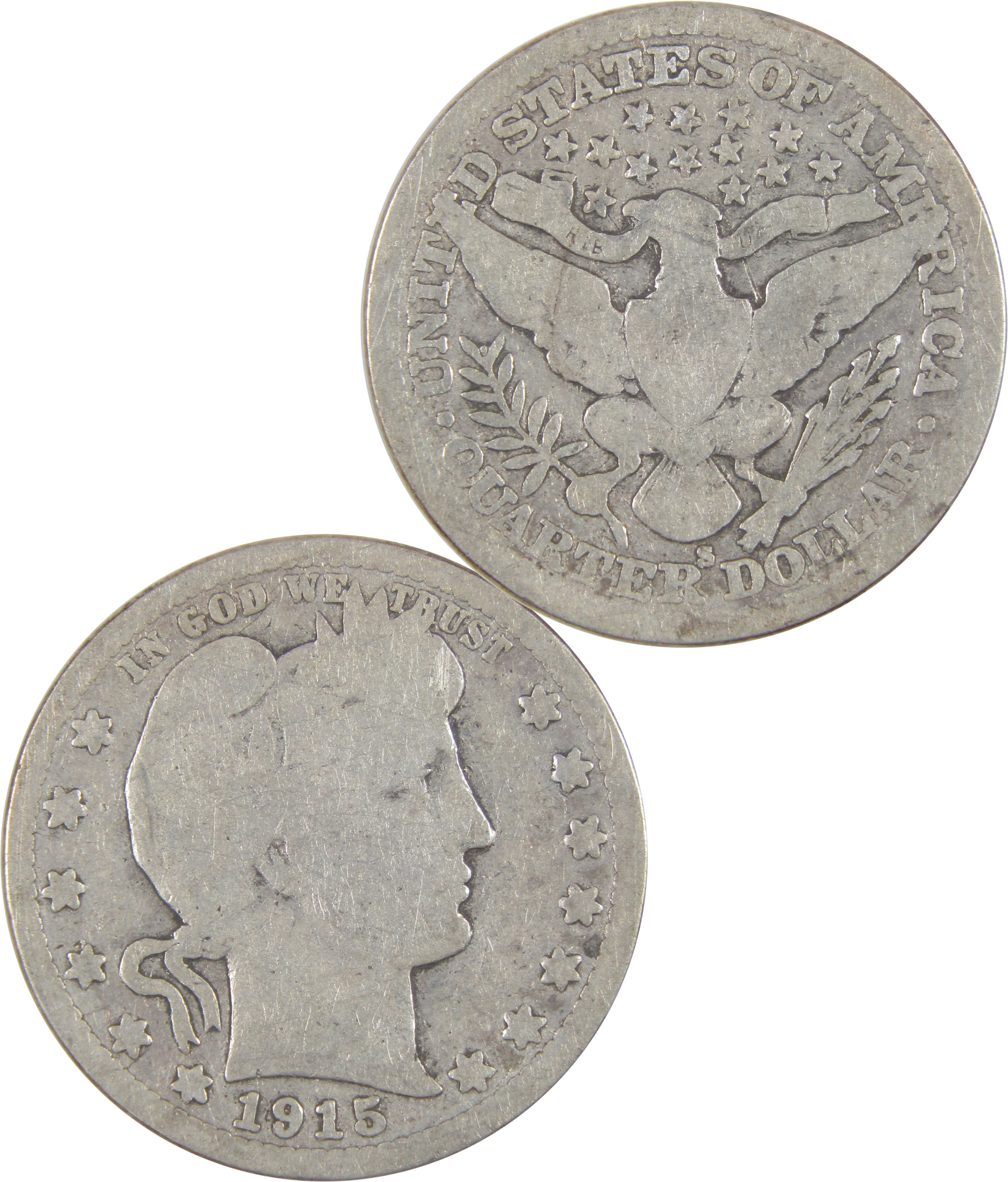 1915 S Barber Quarter AG About Good Silver 25c Coin SKU:I17710