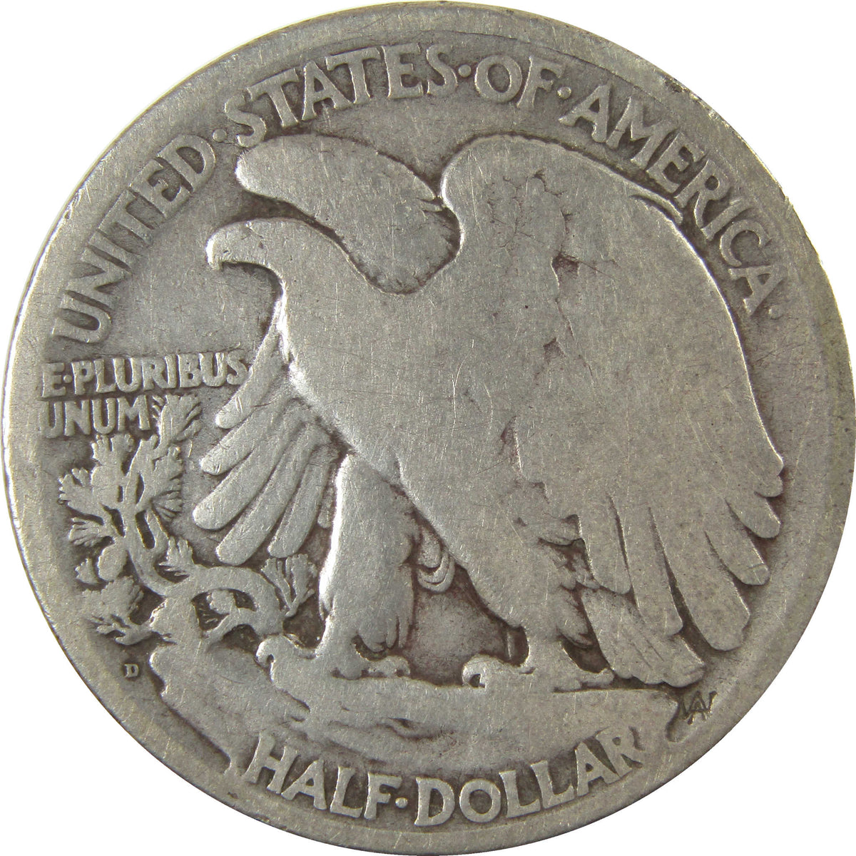 1921 D Liberty Walking Silver 50c VG Very Good Details SKU:I22776