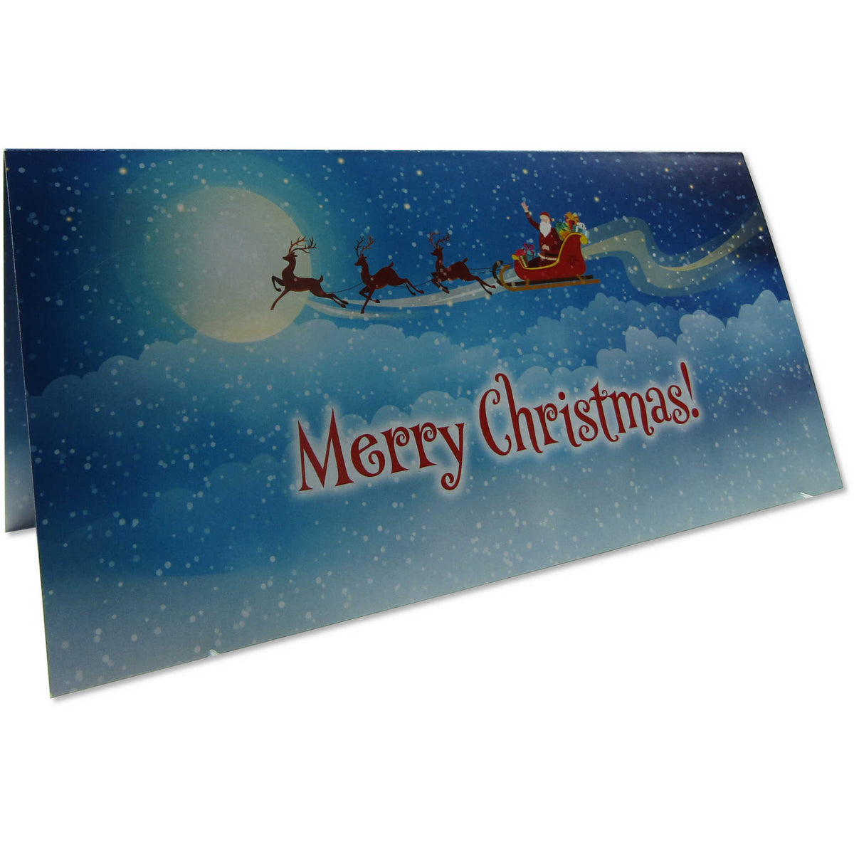 Santa's Sleigh Colorized $2 Federal Reserve Note Merry Christmas Card