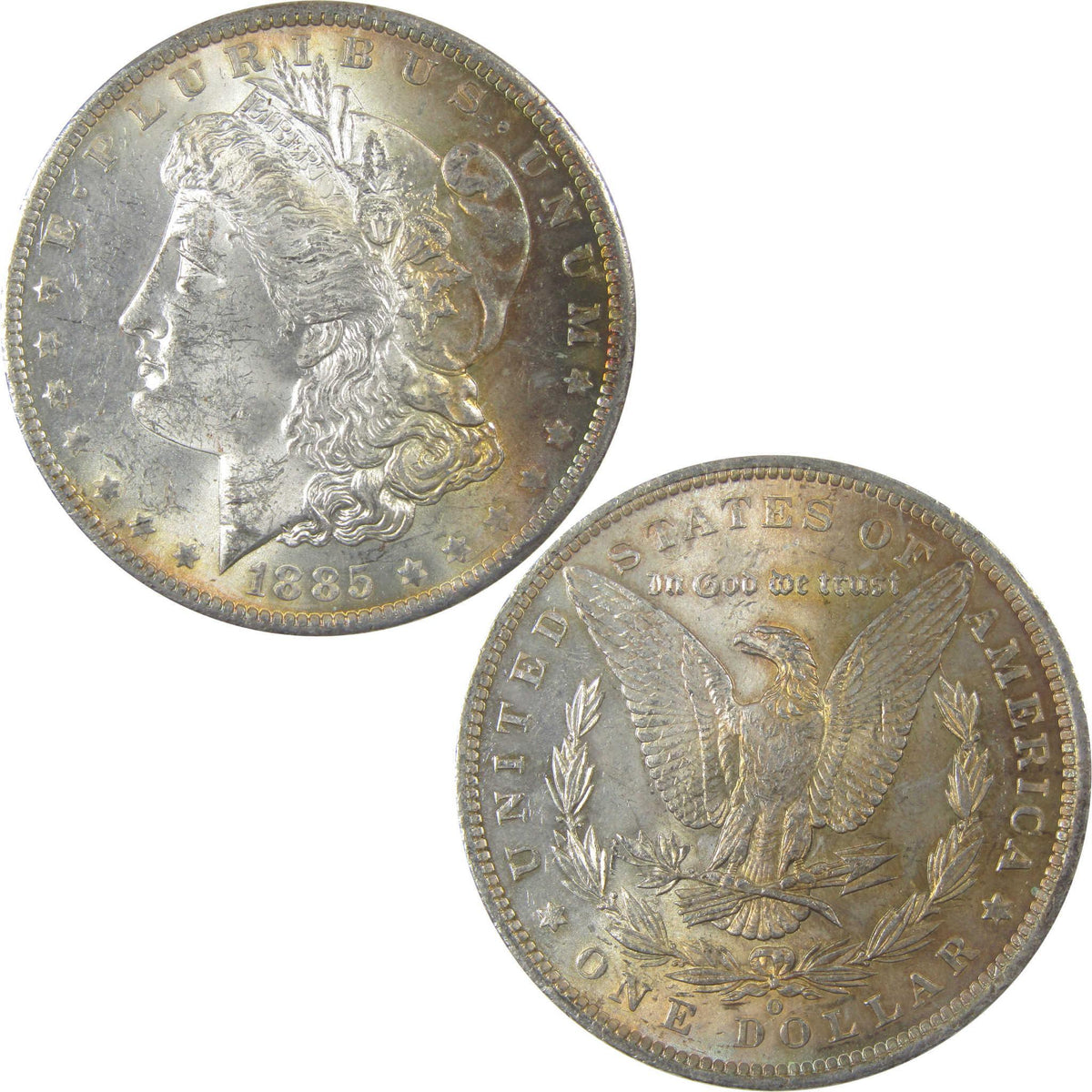 1885 O Morgan Silver Dollar Uncirculated Mint State Toned SKU:I24725