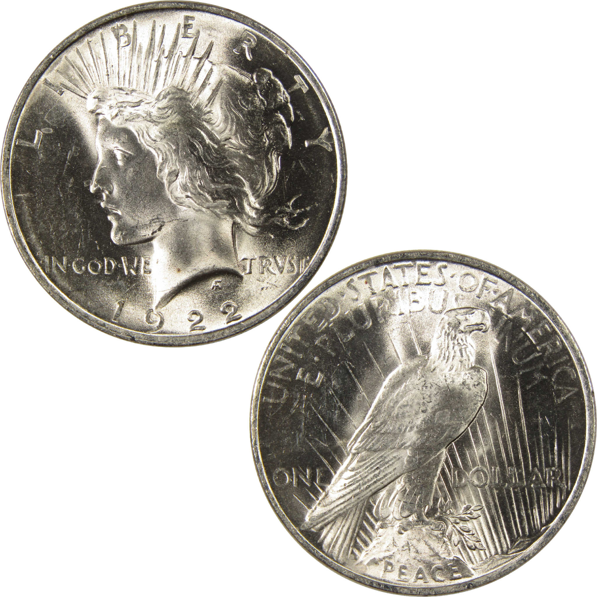 1922 Peace Dollar BU Choice Uncirculated Silver $1 Coin